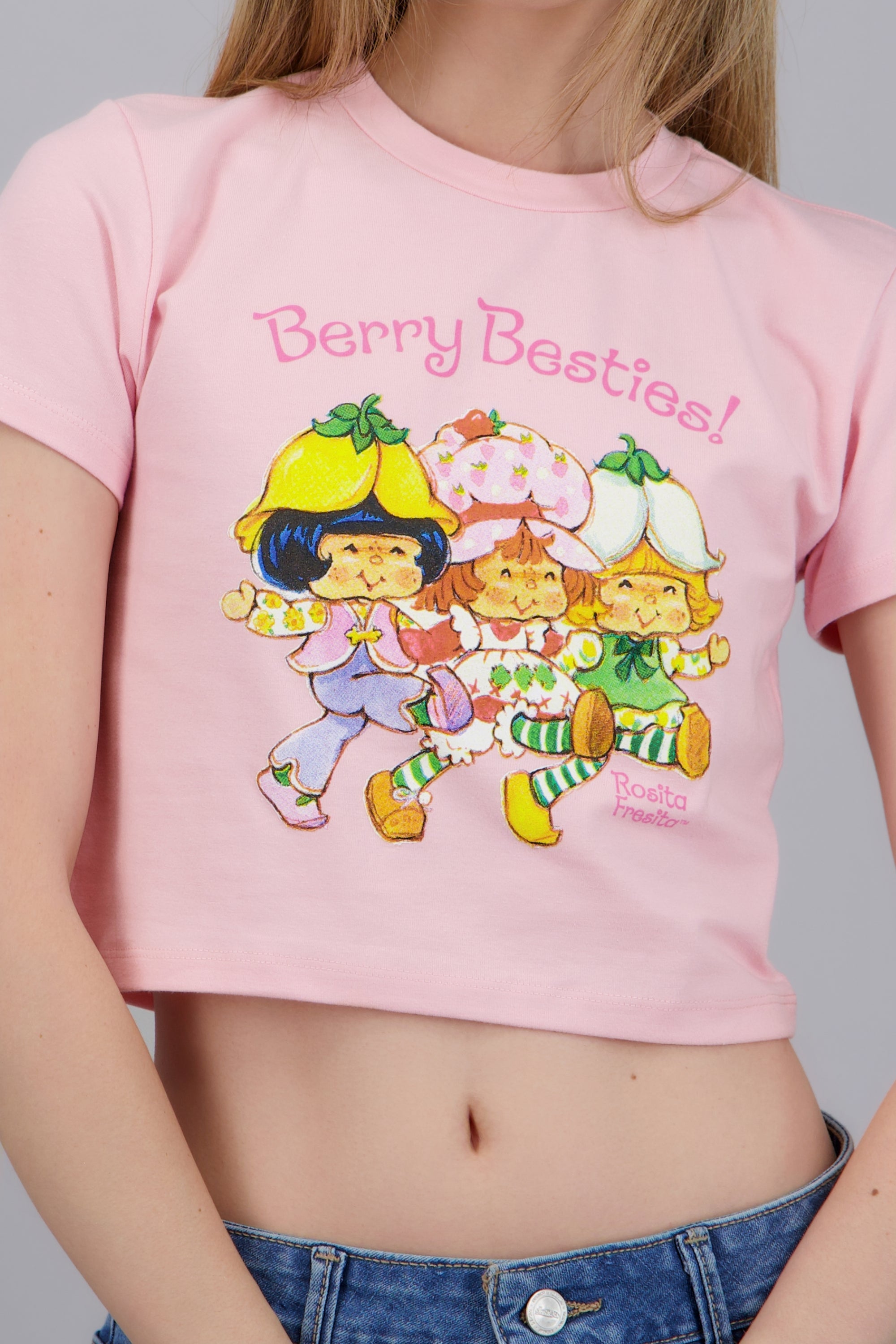 Crop Rosita fresita friends ROSA PASTEL