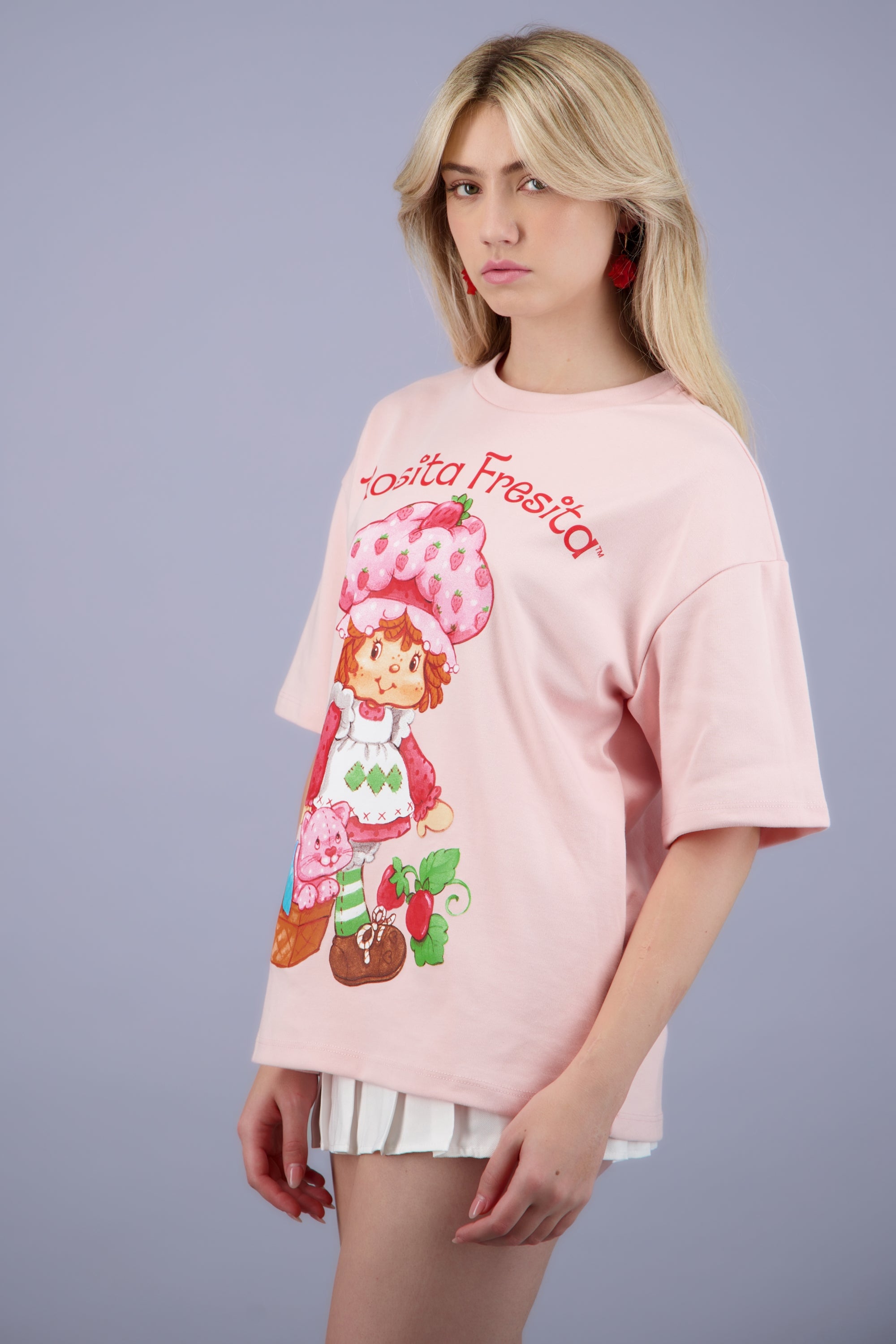 PLAYERA OVER ROSITA FRESITA ROSA PASTEL