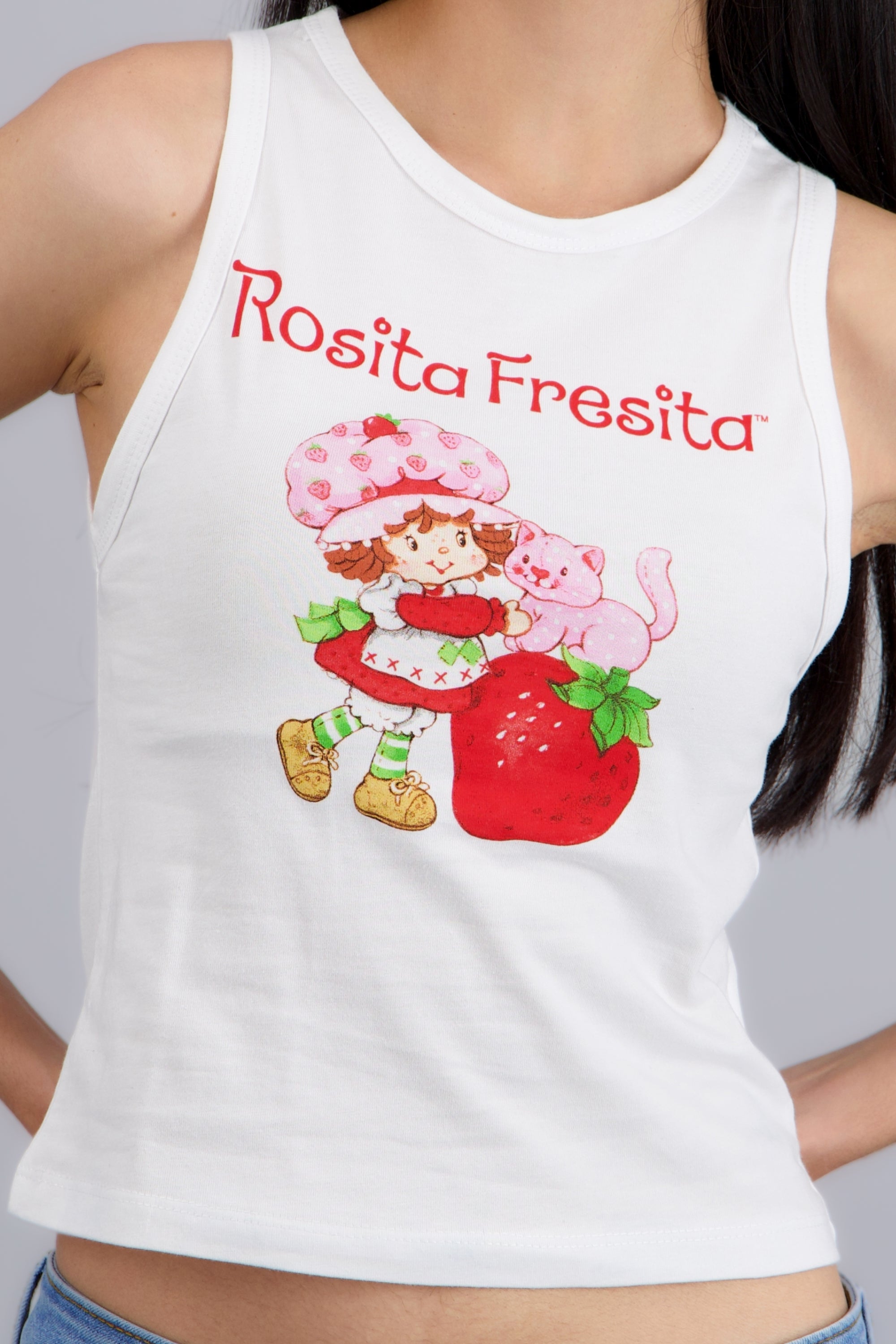 Top sin mangas Rosita fresita BLANCO