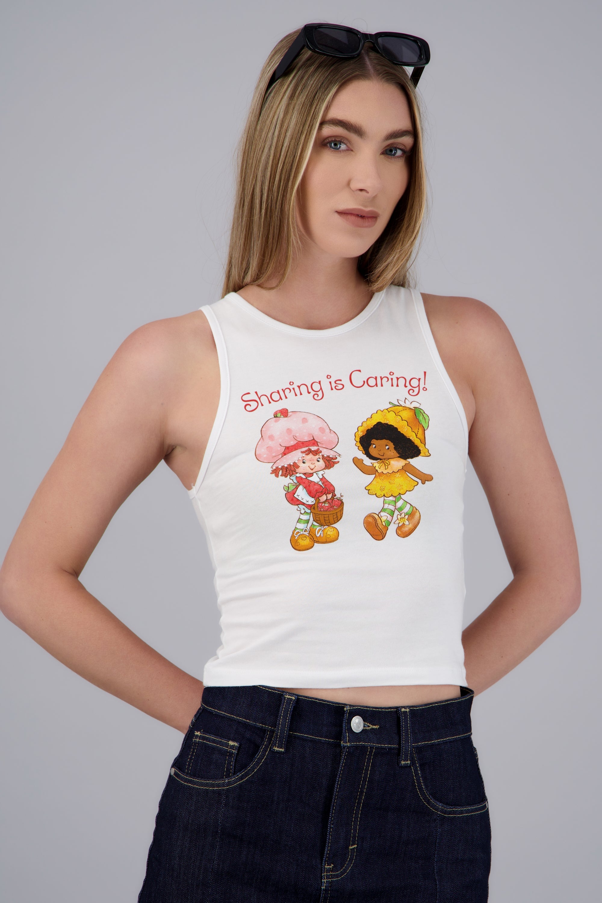 Top sin mangas Rosita fresita sharing BLANCO