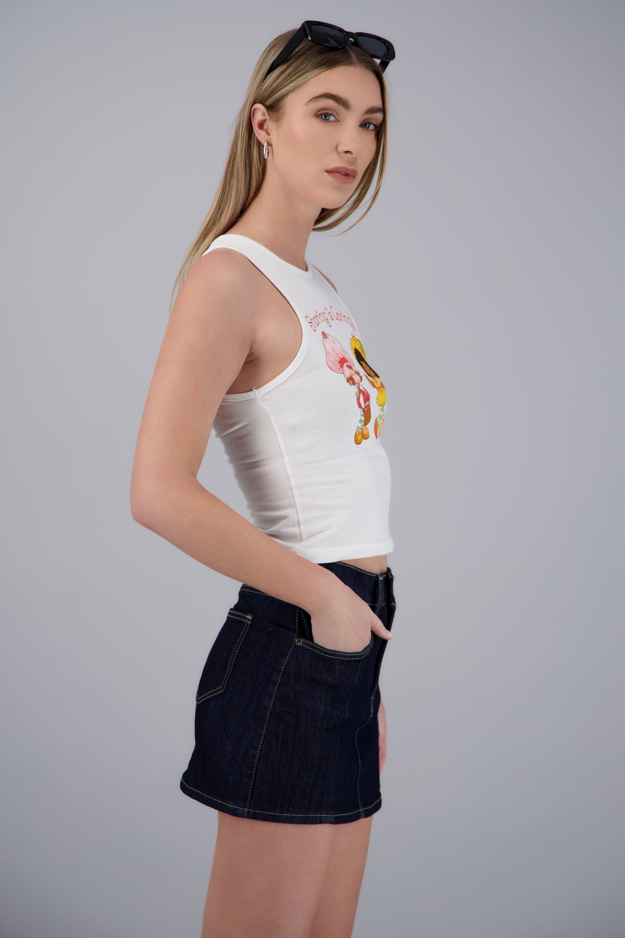 Top sin mangas Rosita fresita sharing BLANCO
