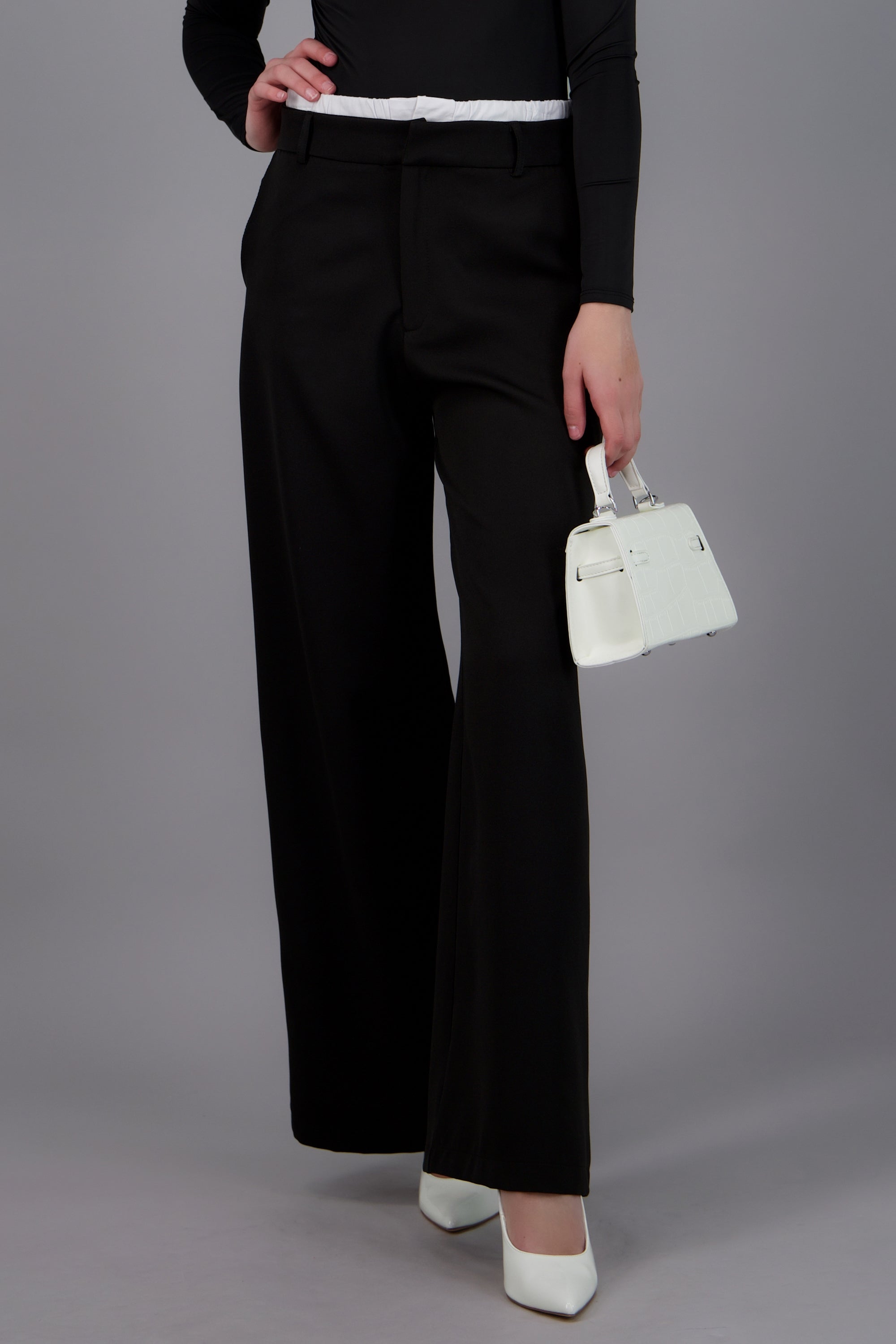 Pantalon sastre amplio NEGRO