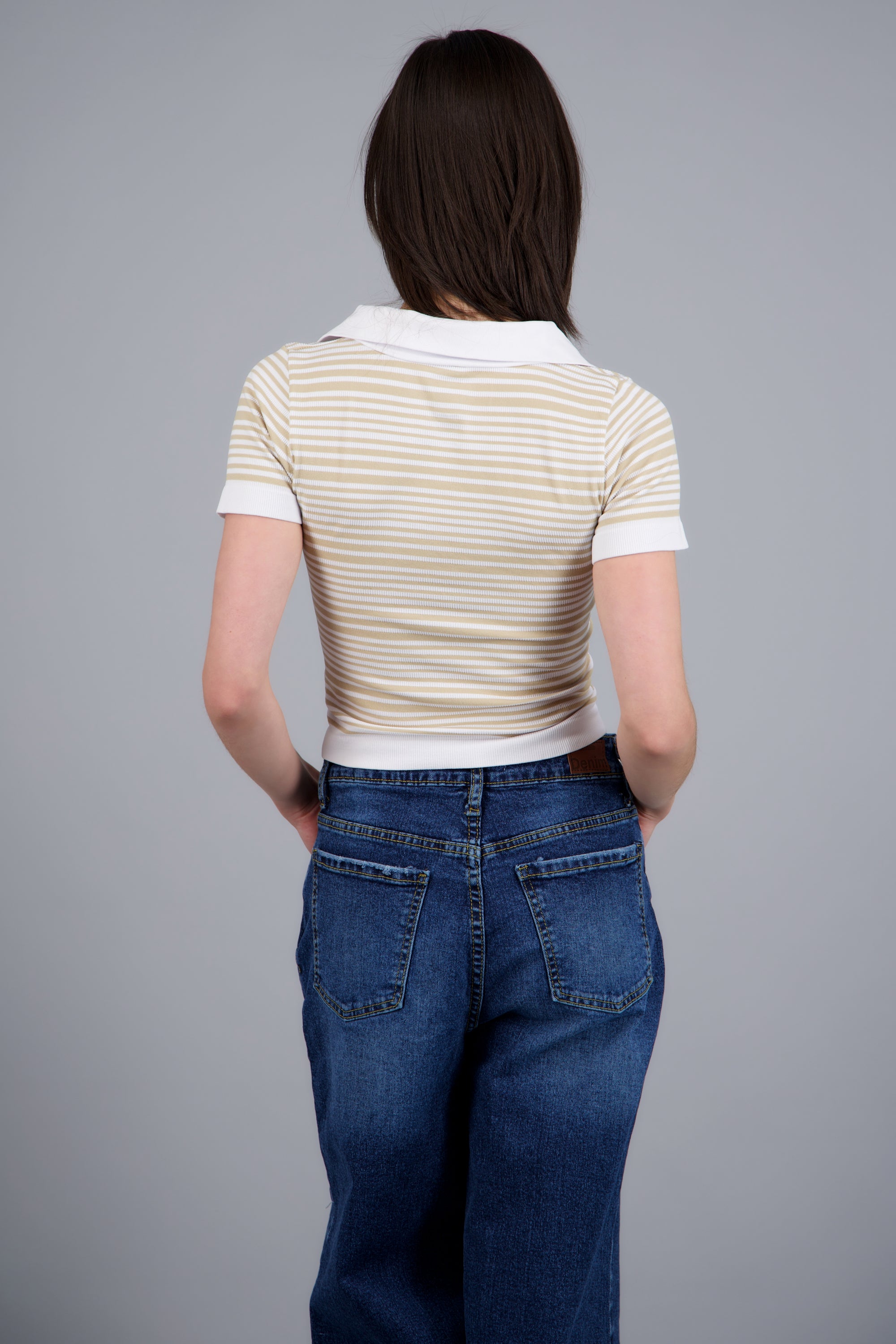 Top de rayas seamless cuello polo ARENA