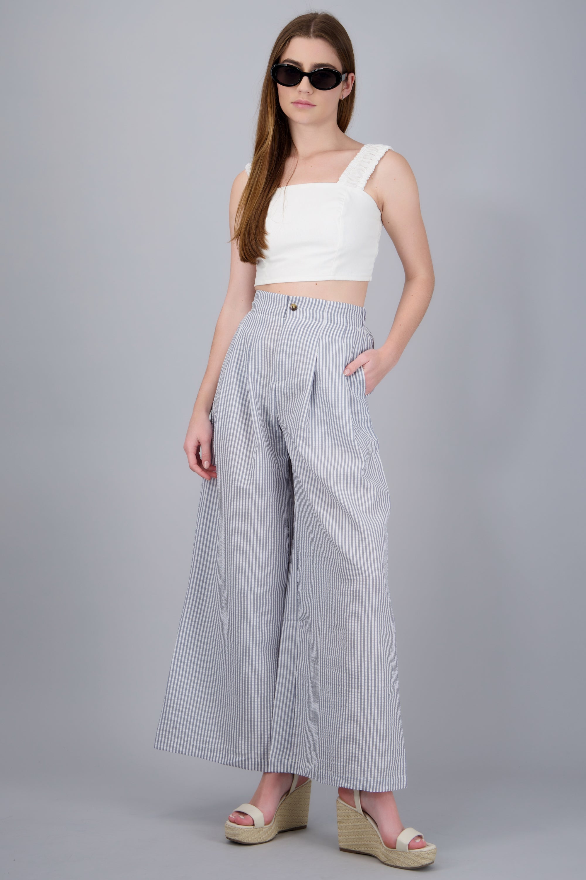 Pantalón de rayas detalle pinzas MARINO COMBO