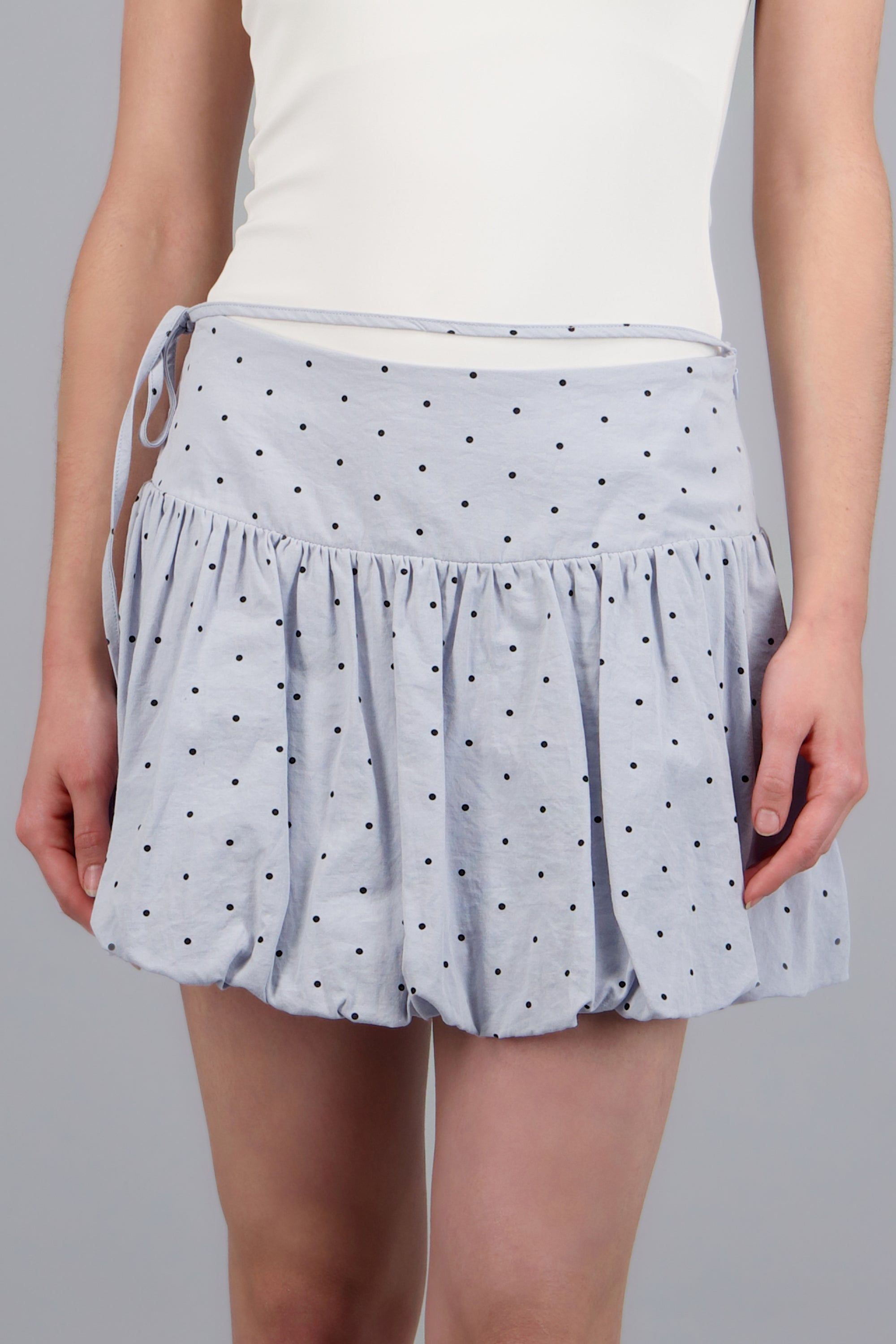 Mini falda bubble detalle cinta AZUL COMBO