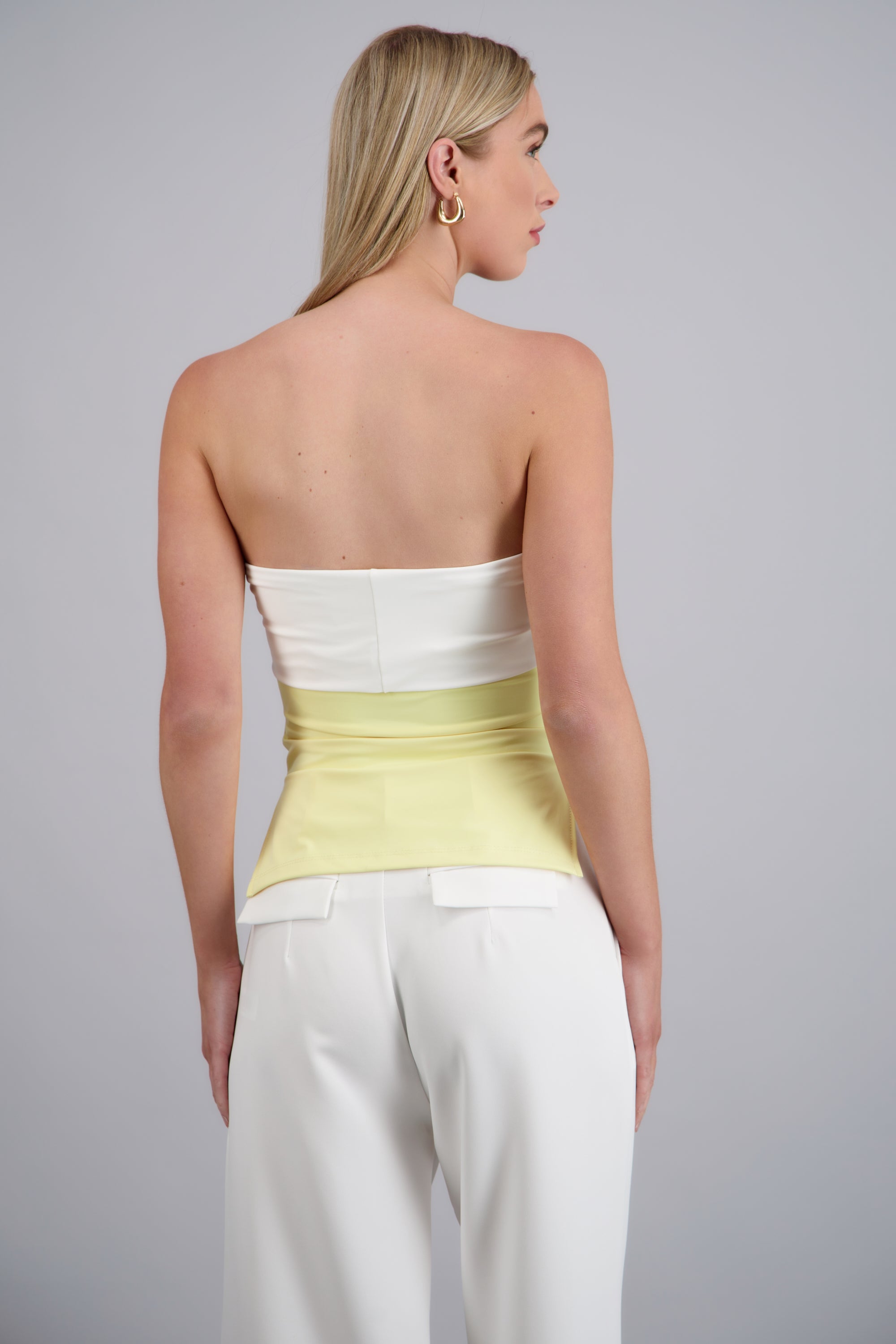 top tubo doblez contraste Hypsters AMARILLO PASTEL