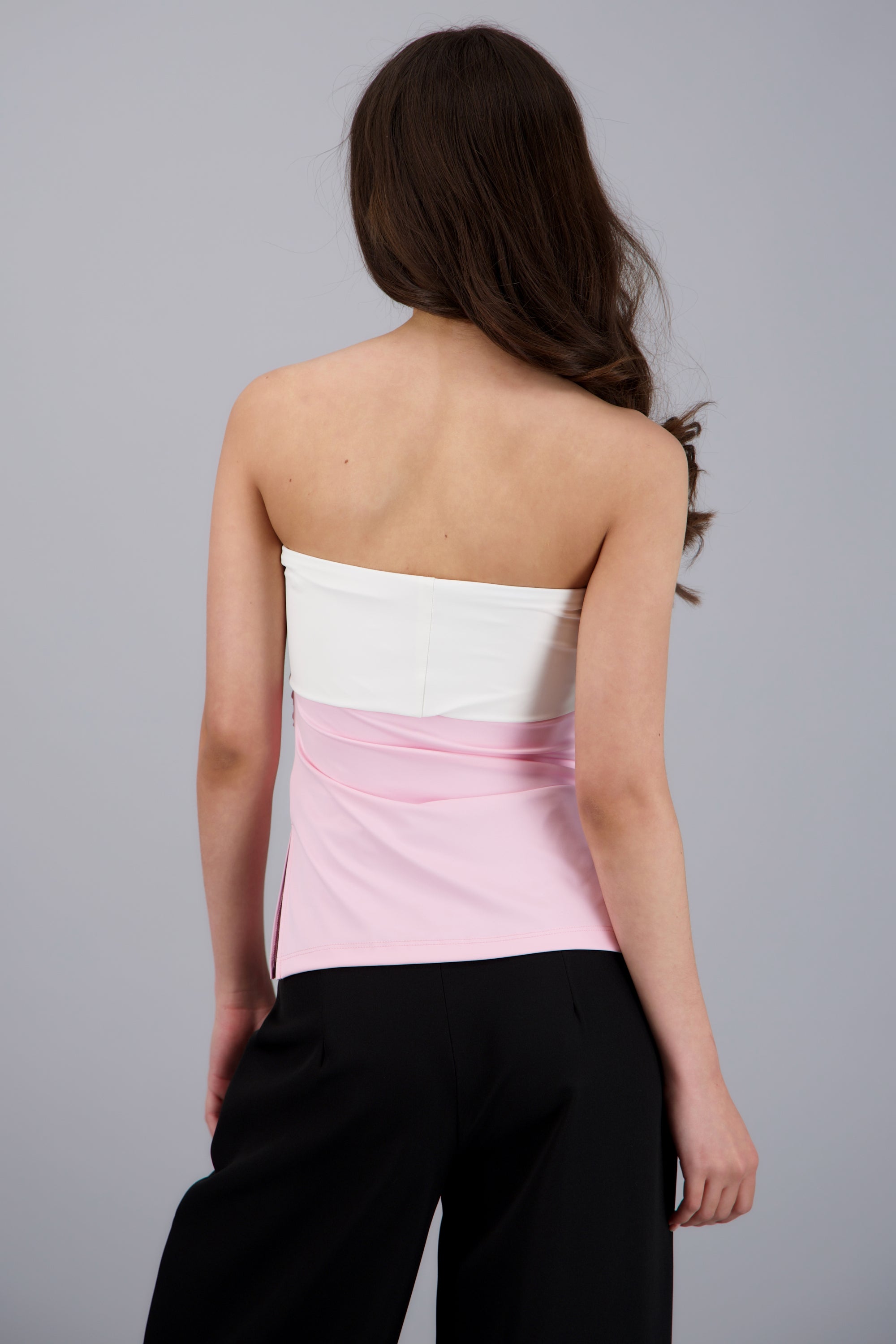 top tubo doblez contraste Hypsters ROSA PASTEL
