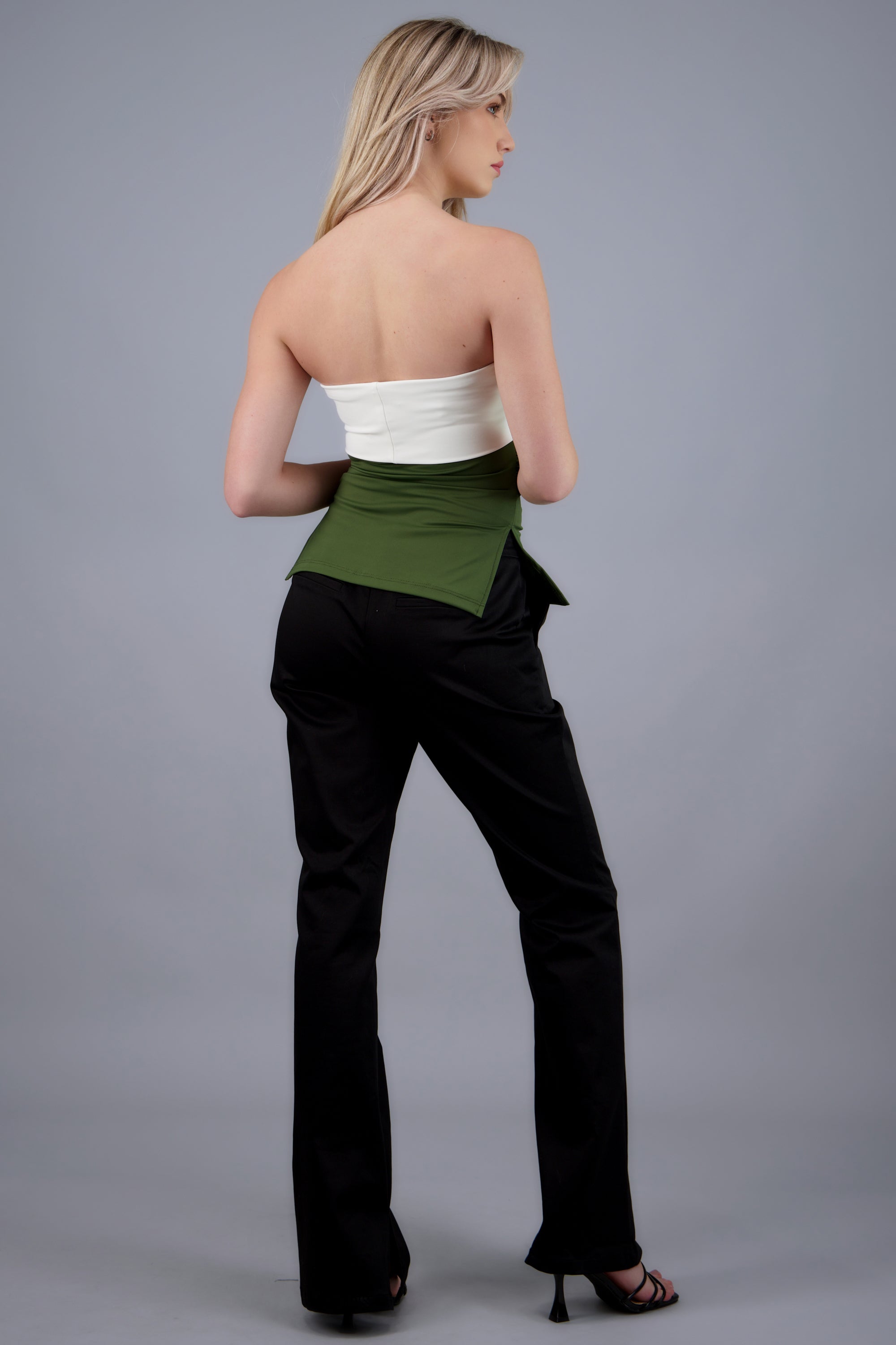 top tubo doblez contraste Hypsters OLIVO