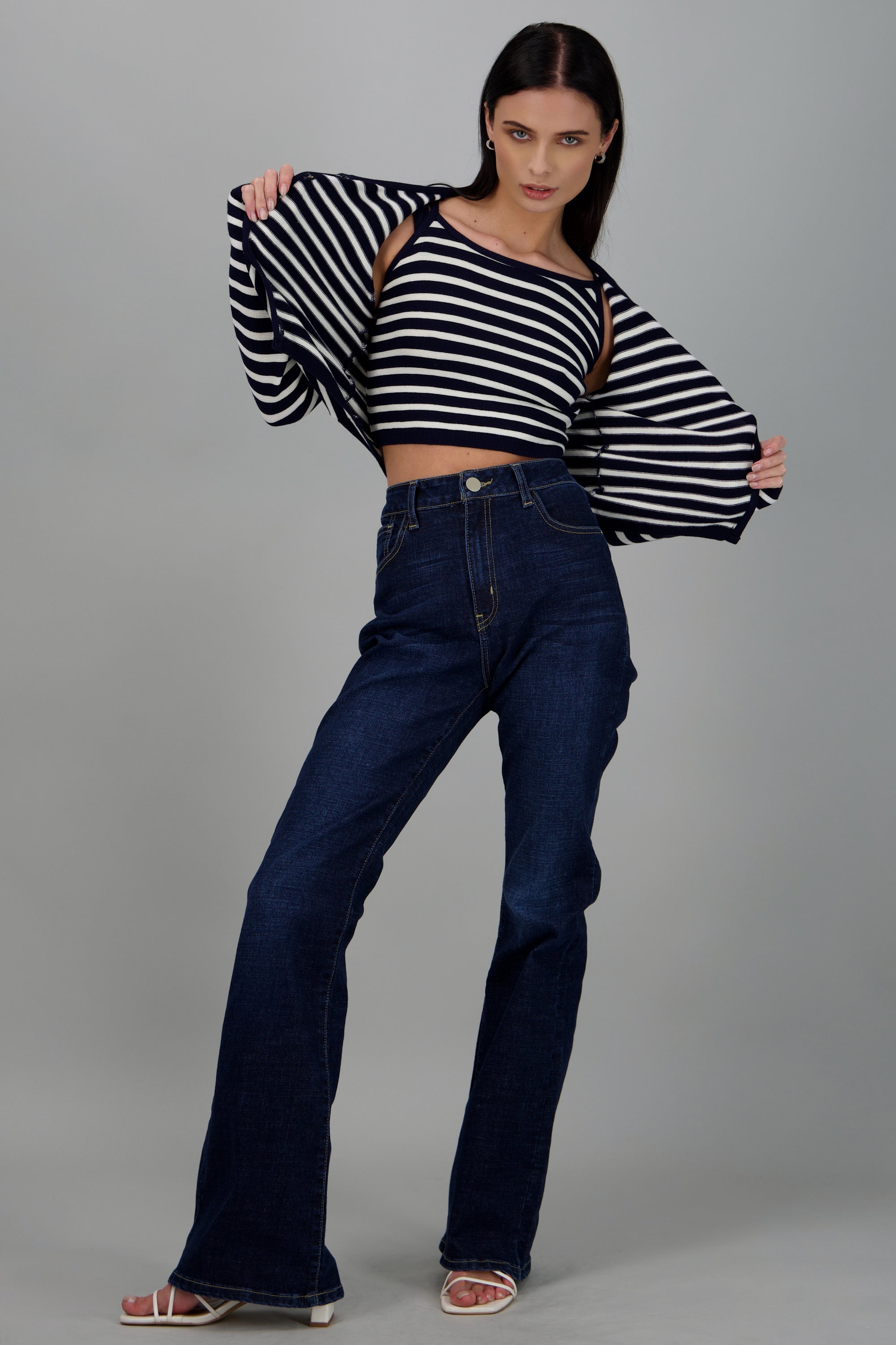 Set cardigan y top rayas MARINO COMBO