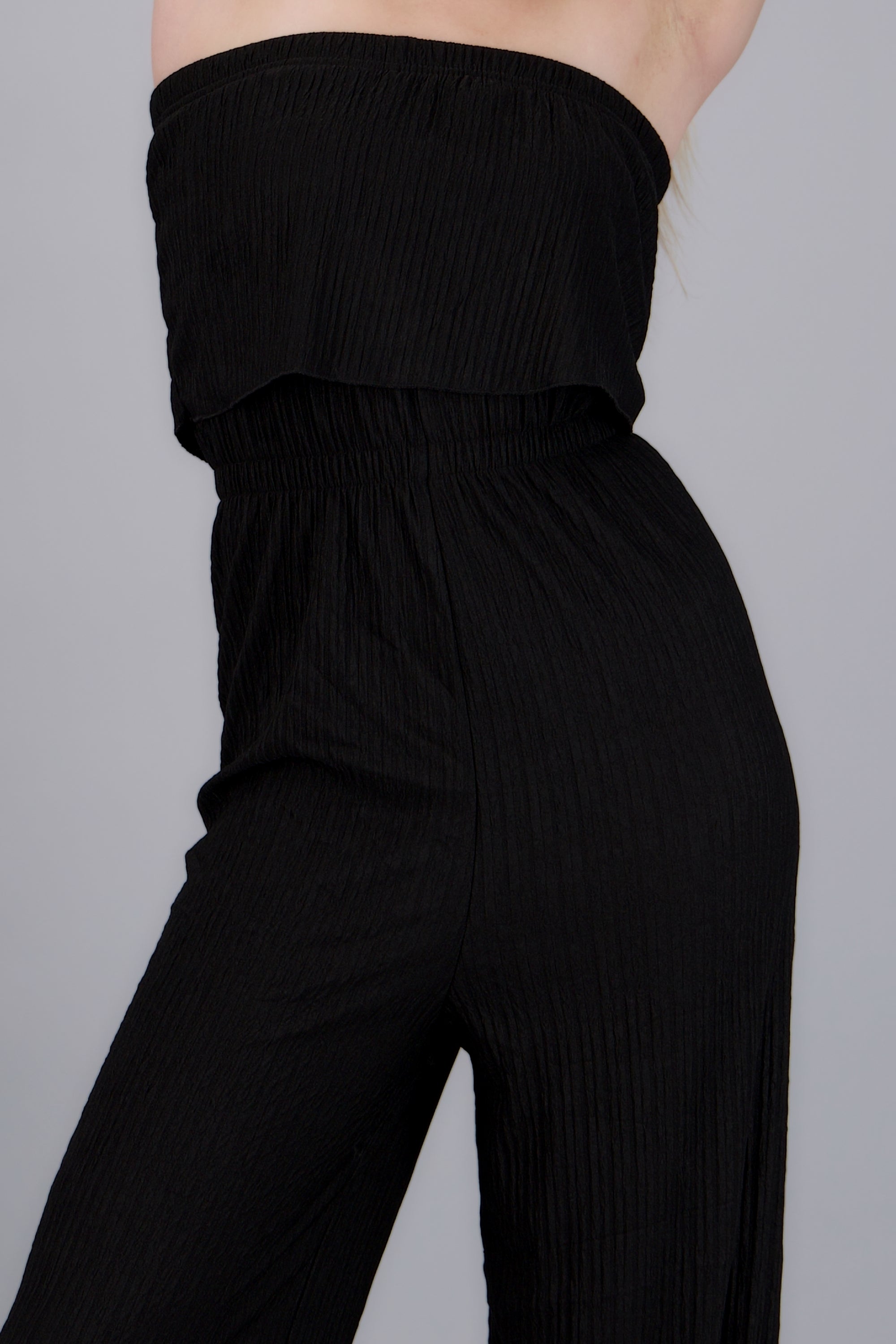 Jumpsuit strapless textura NEGRO