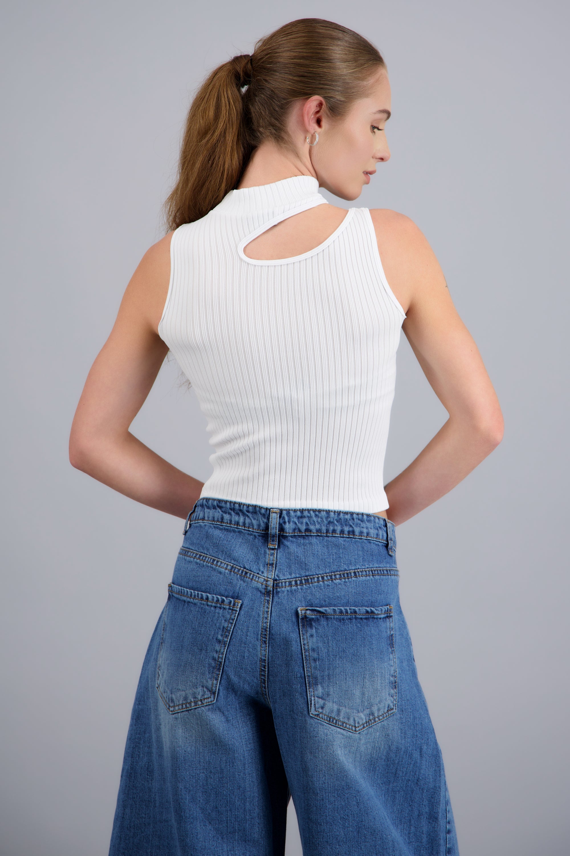 Top seamless corte al frente BLANCO