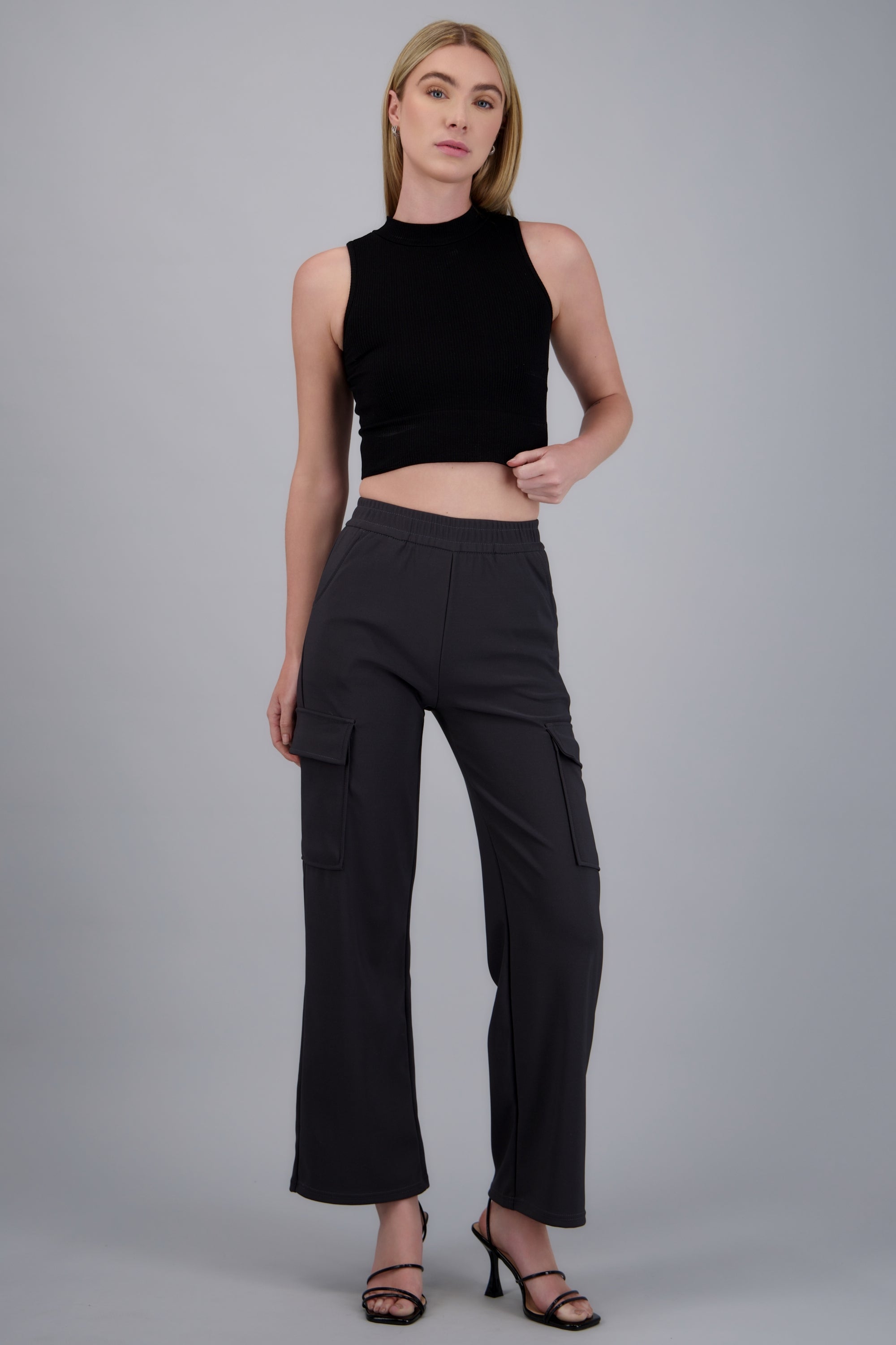 Pants cargo tacto suave GRIS OBSCURO
