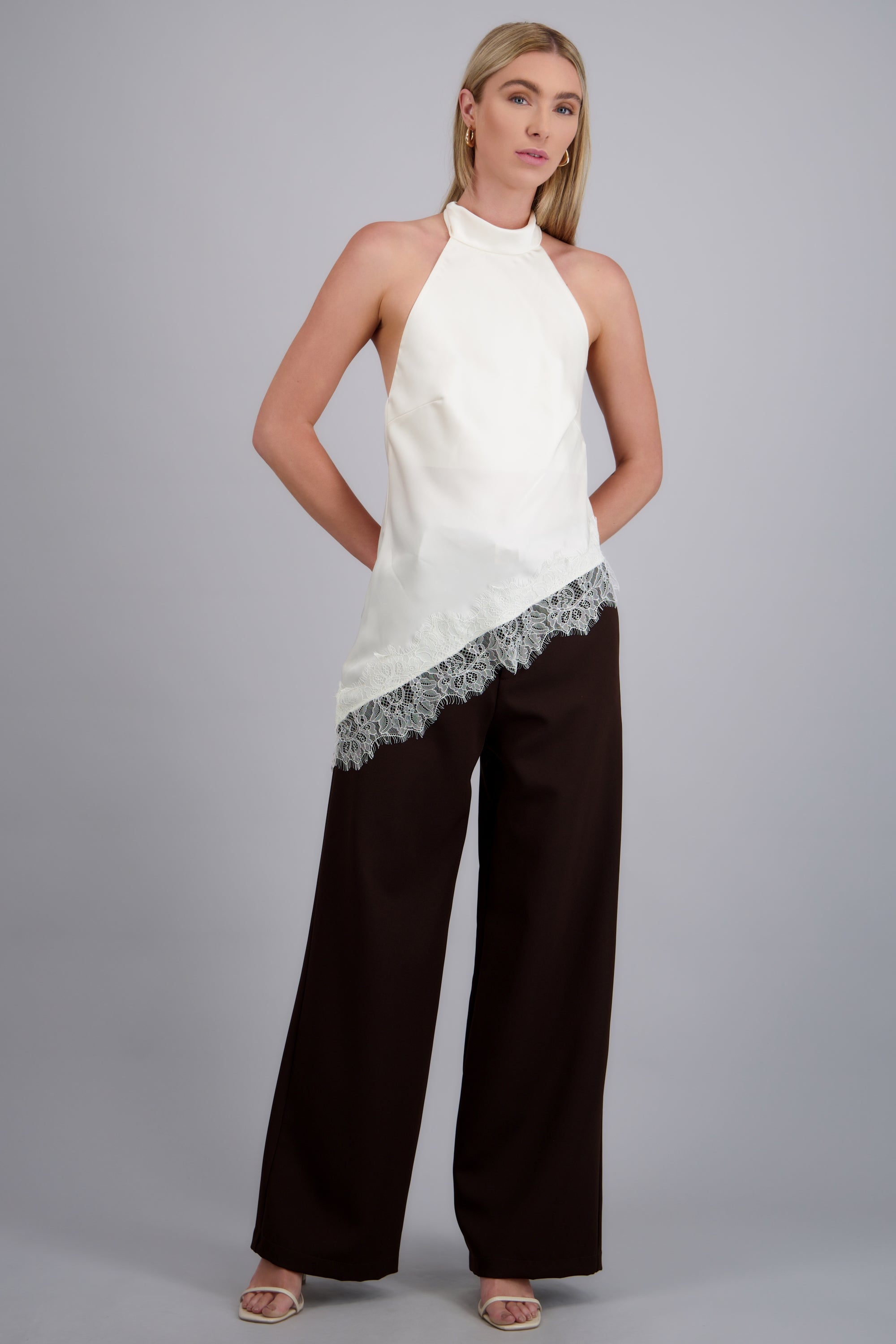 Pantalon sastreado detalle cinturon CHOCOLATE