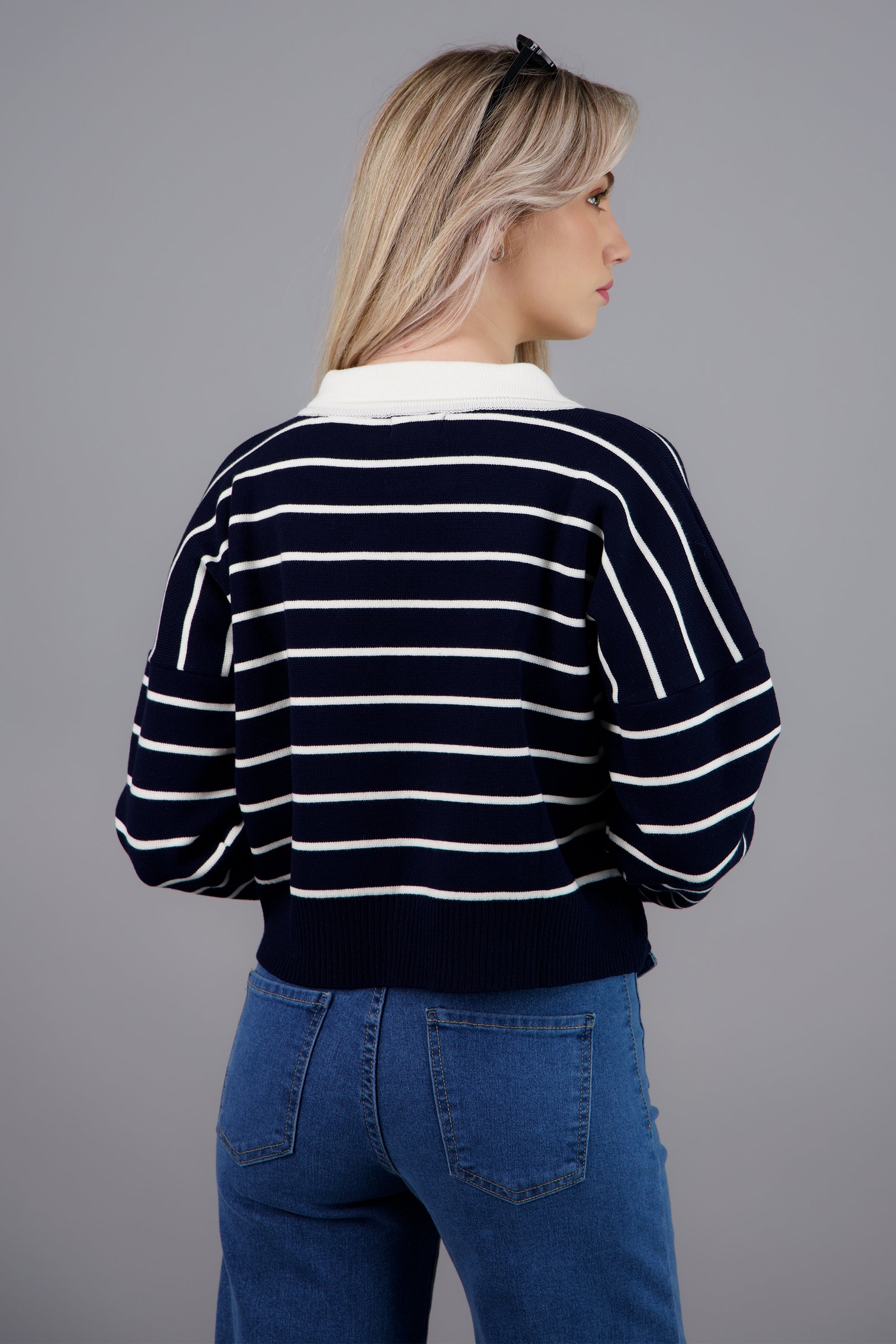 Sueter rayas tipo polo MARINO COMBO