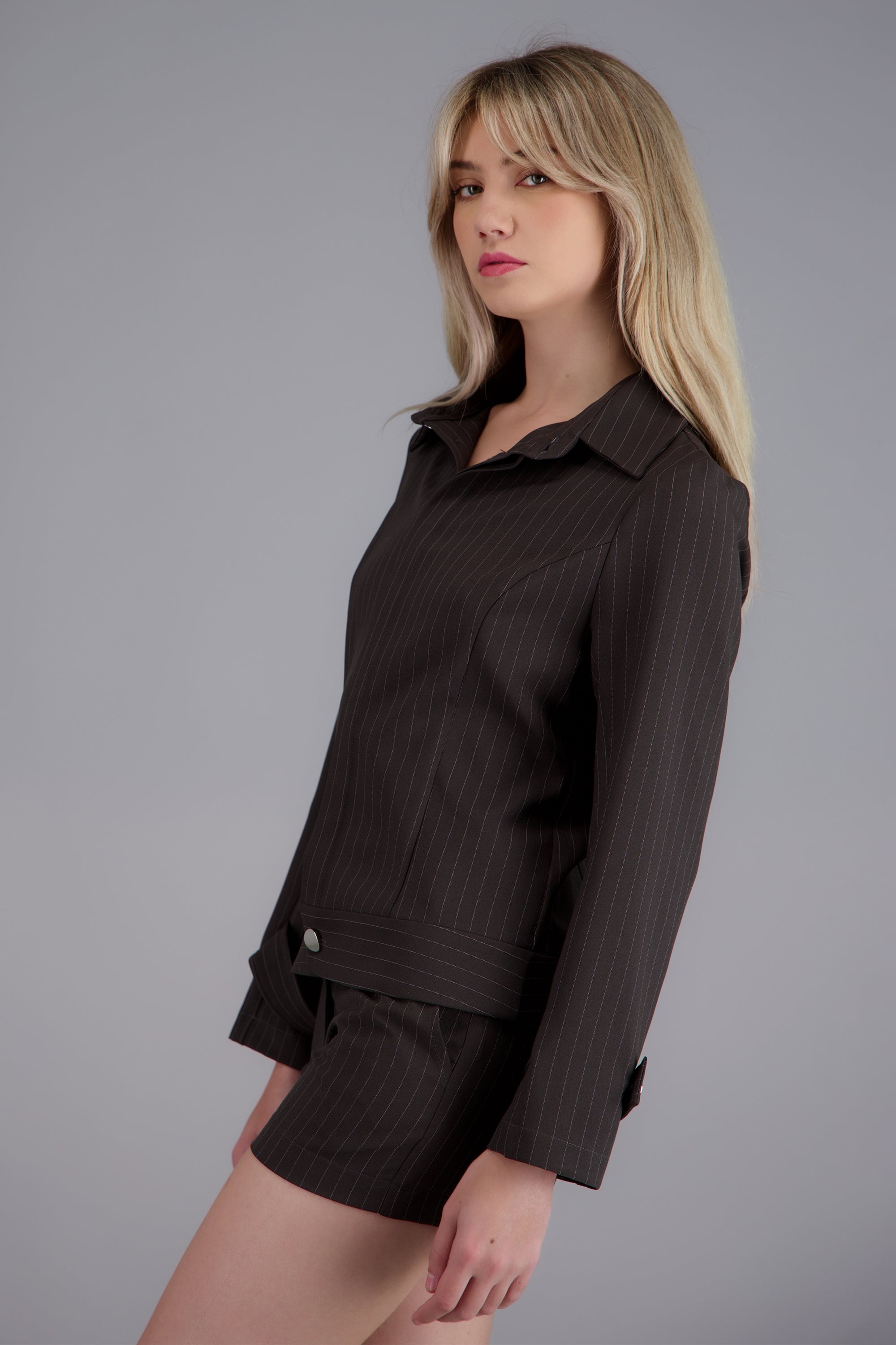 Sobrecamisa esctructura boton metalico GRIS COMBO