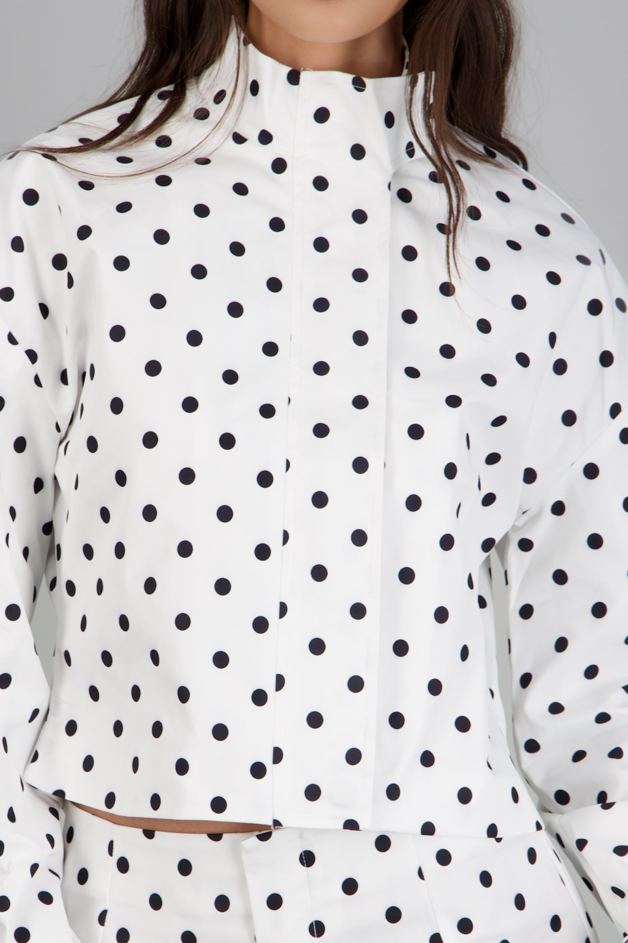 Chamarra bomber lunares BLANCO COMBO