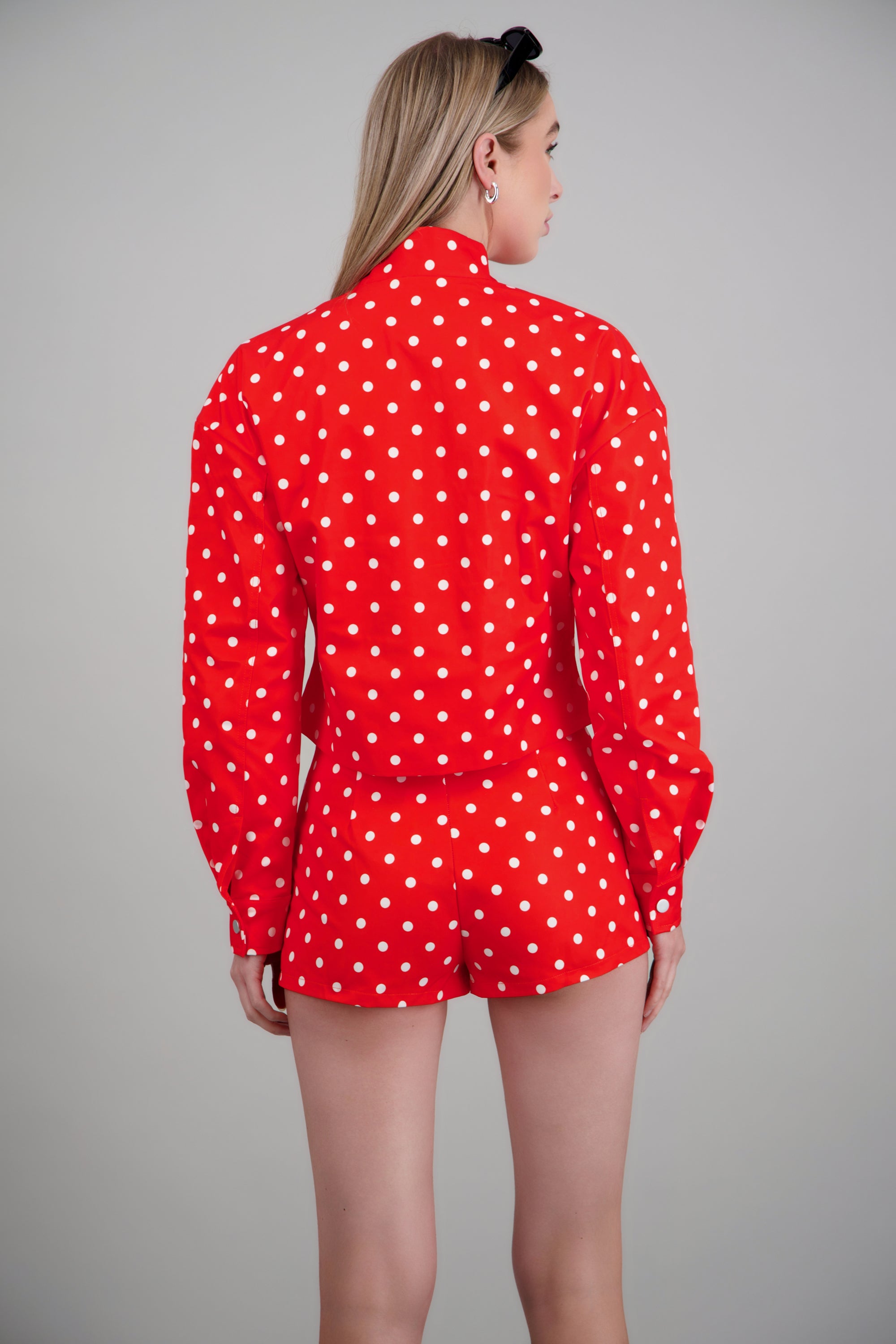 Chamarra bomber lunares ROJO COMBO