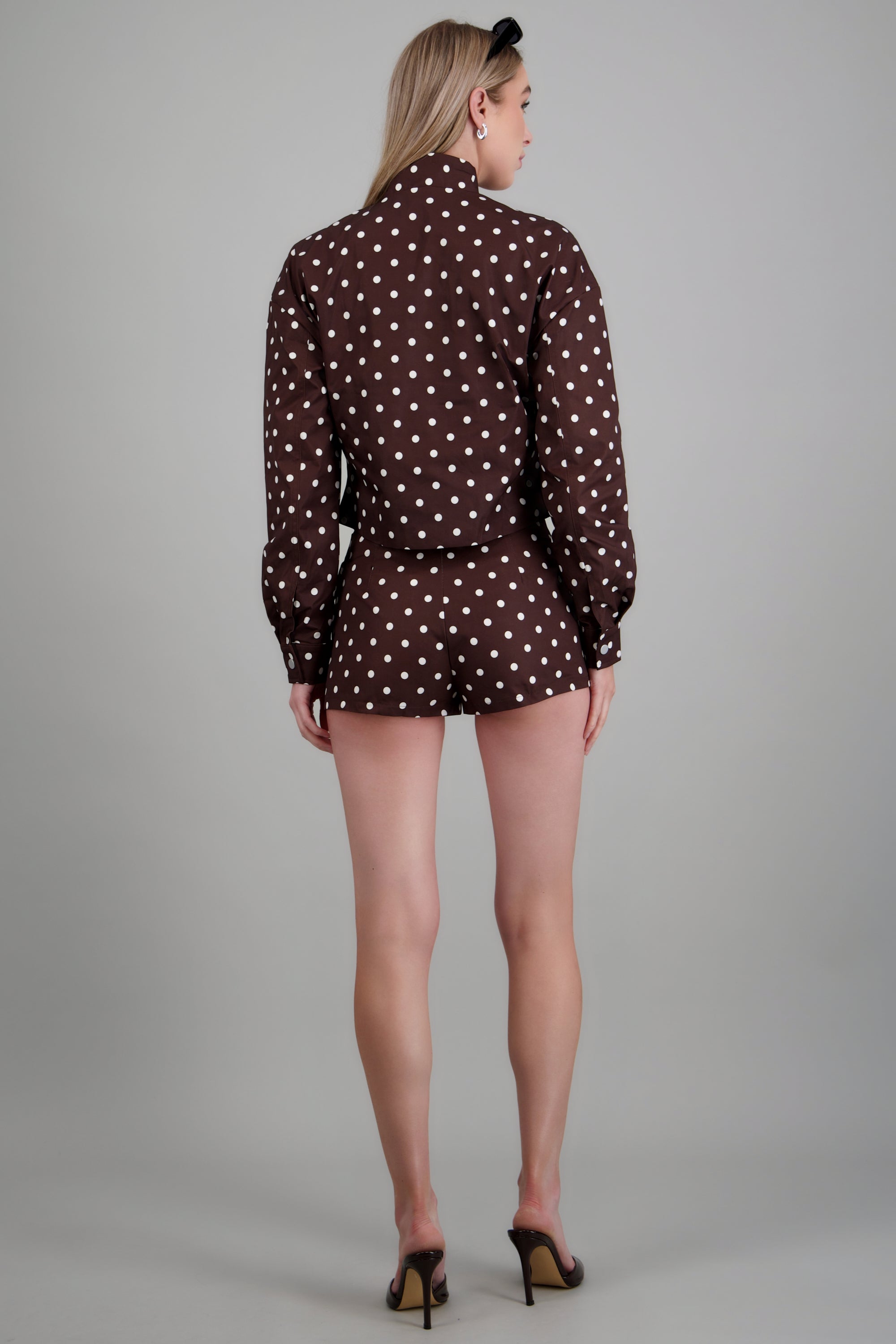 Mini polka dot shorts CHOCOLATE