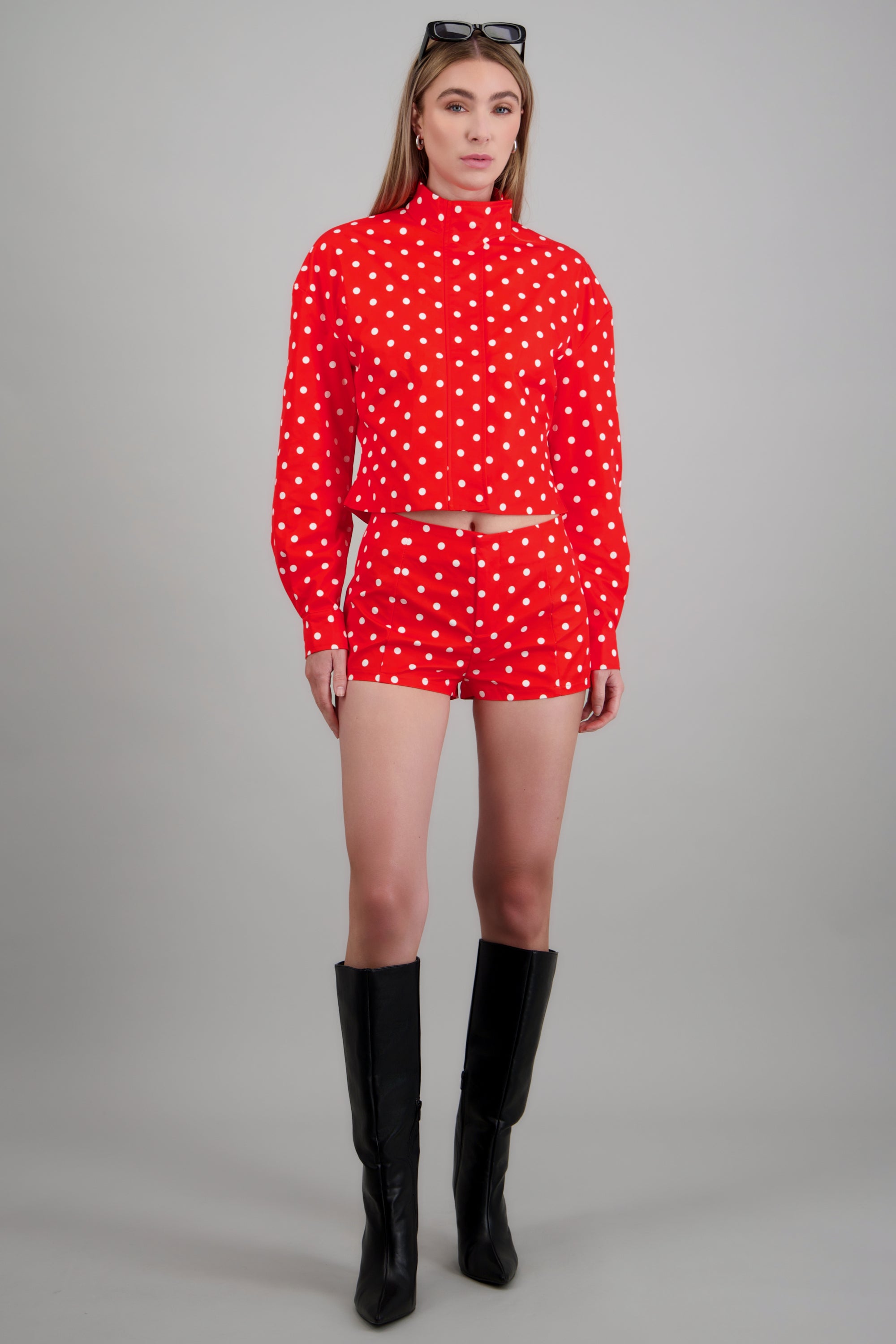 Mini polka dot shorts ROJO COMBO