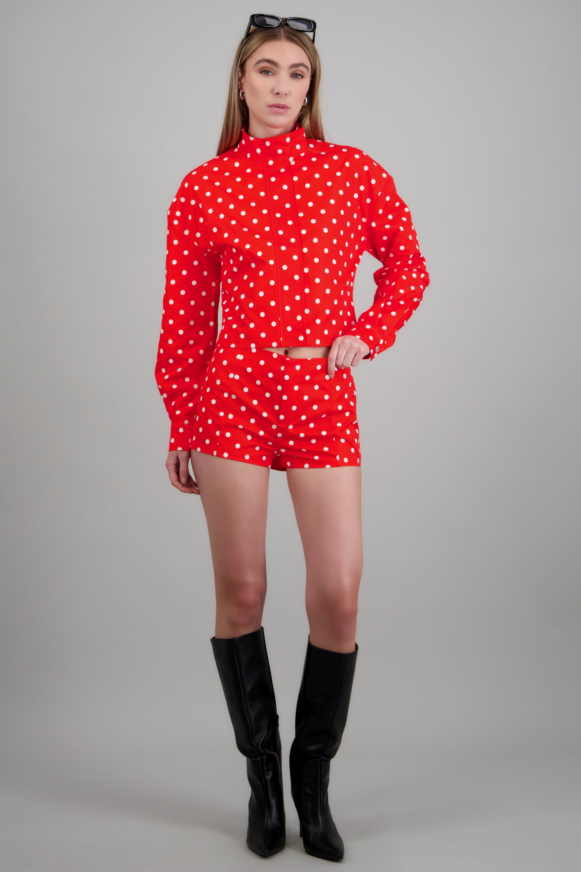 Mini polka dot shorts ROJO COMBO