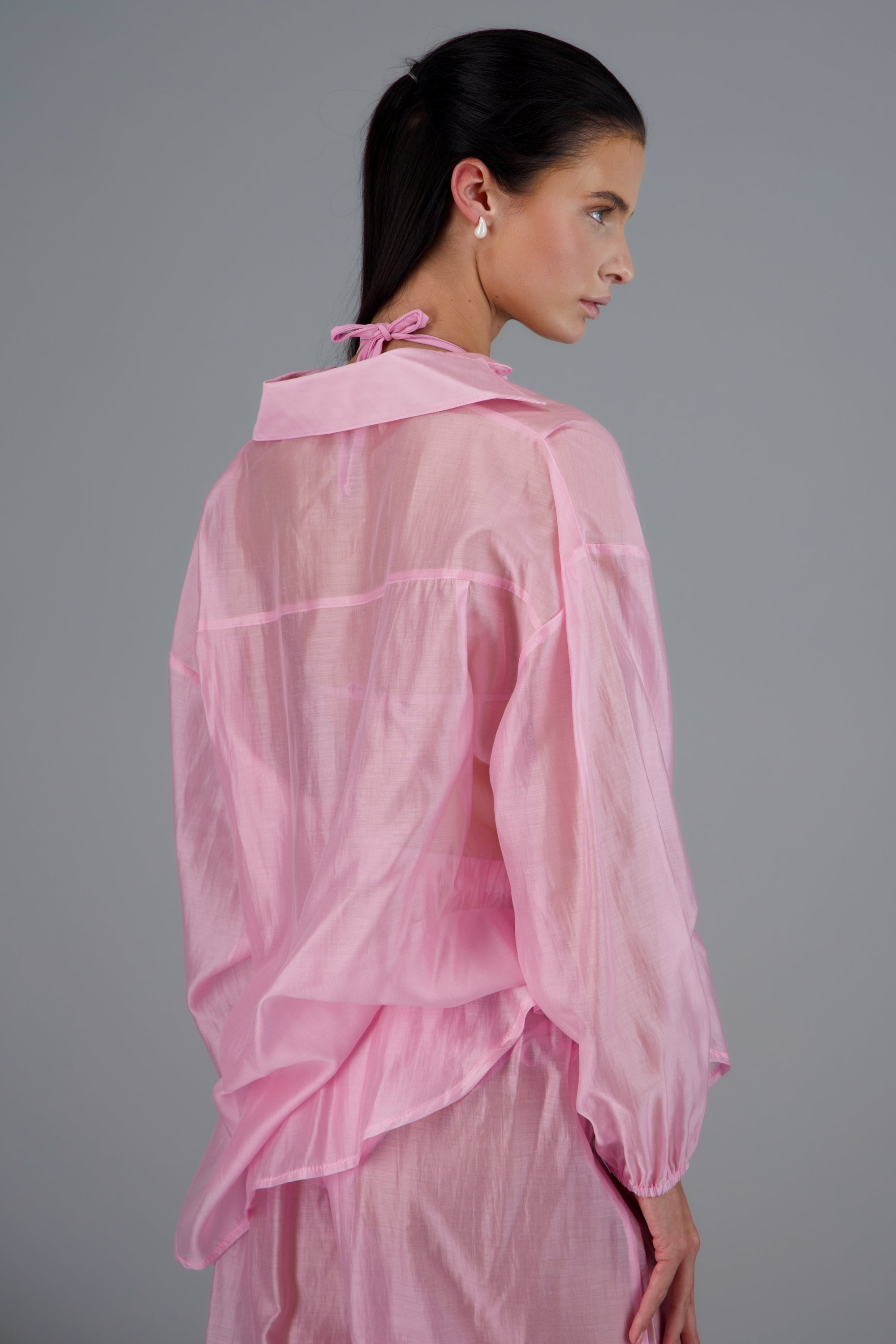 Camisa manga larga cuello ROSA