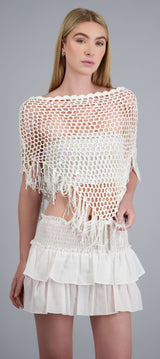 PONCHO ASIMETRICO C/LENTEJUELAS