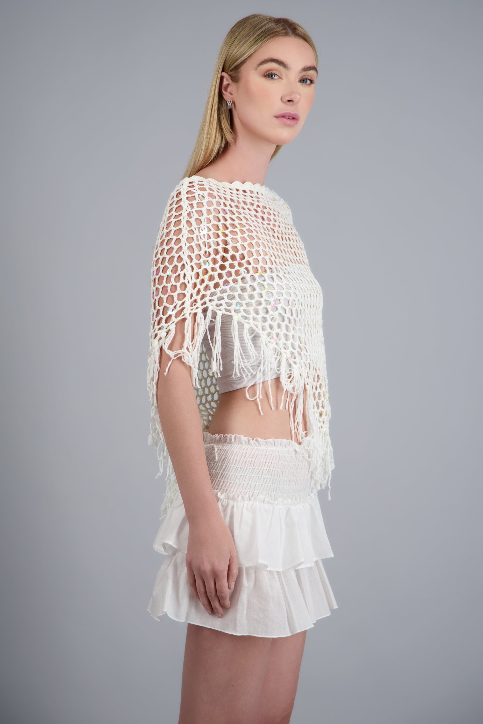 PONCHO ASIMETRICO C/LENTEJUELAS