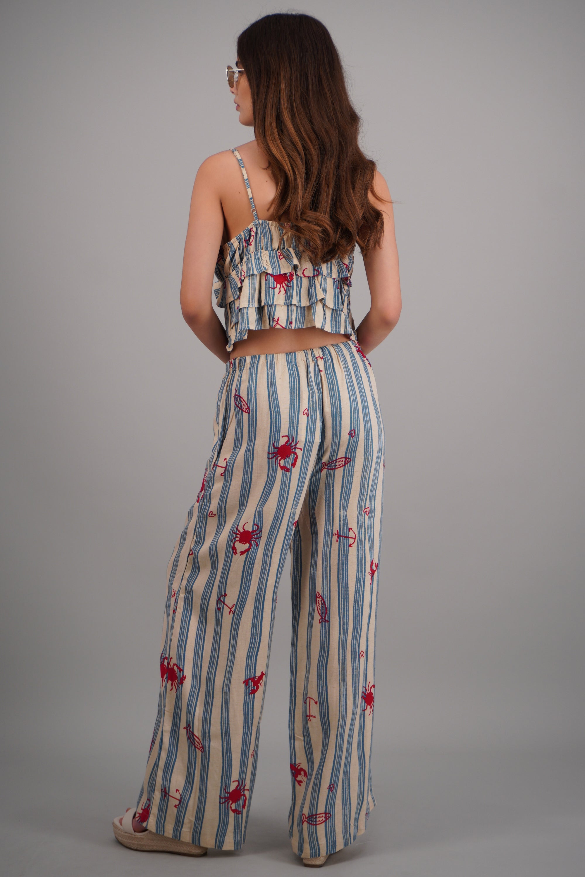 Pantalon rayas estampado MENTA COMBO