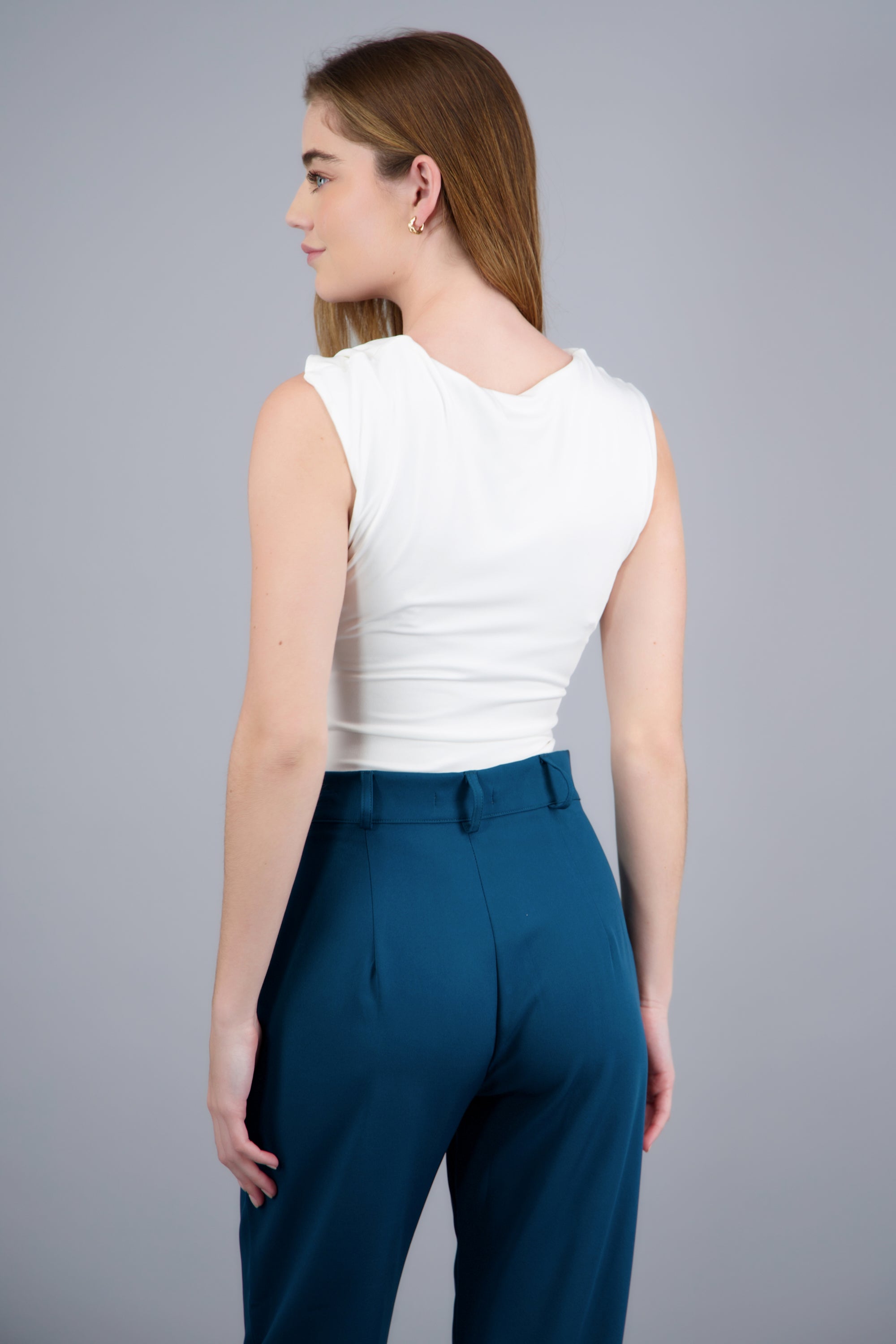 Bodysuit asimetrico detalle herraje BLANCO
