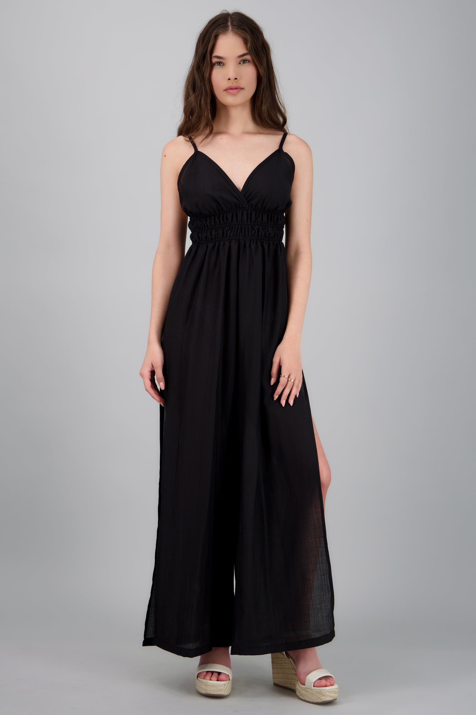 Jumpsuit tirantes pierna abierta NEGRO