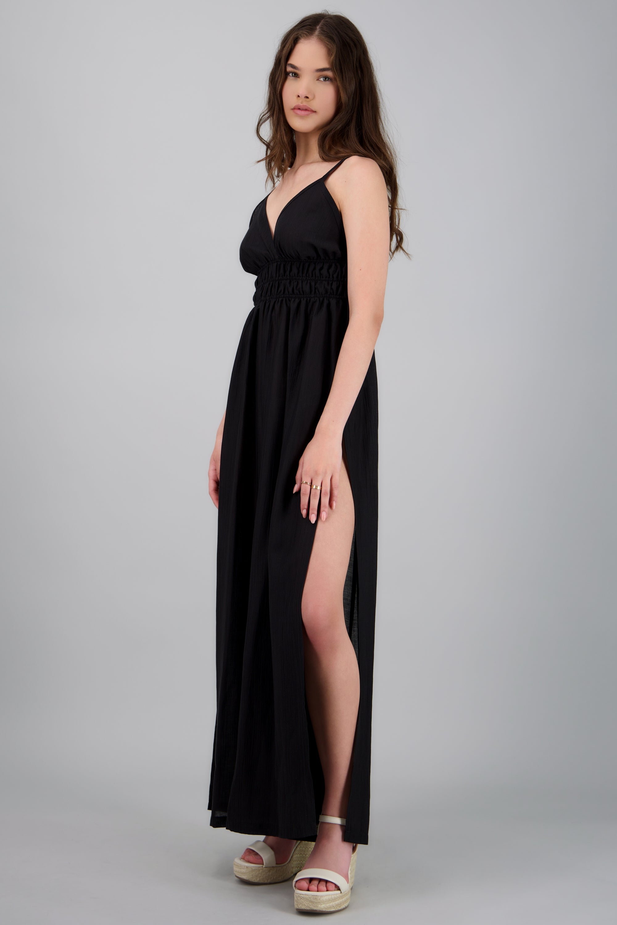 Jumpsuit tirantes pierna abierta NEGRO