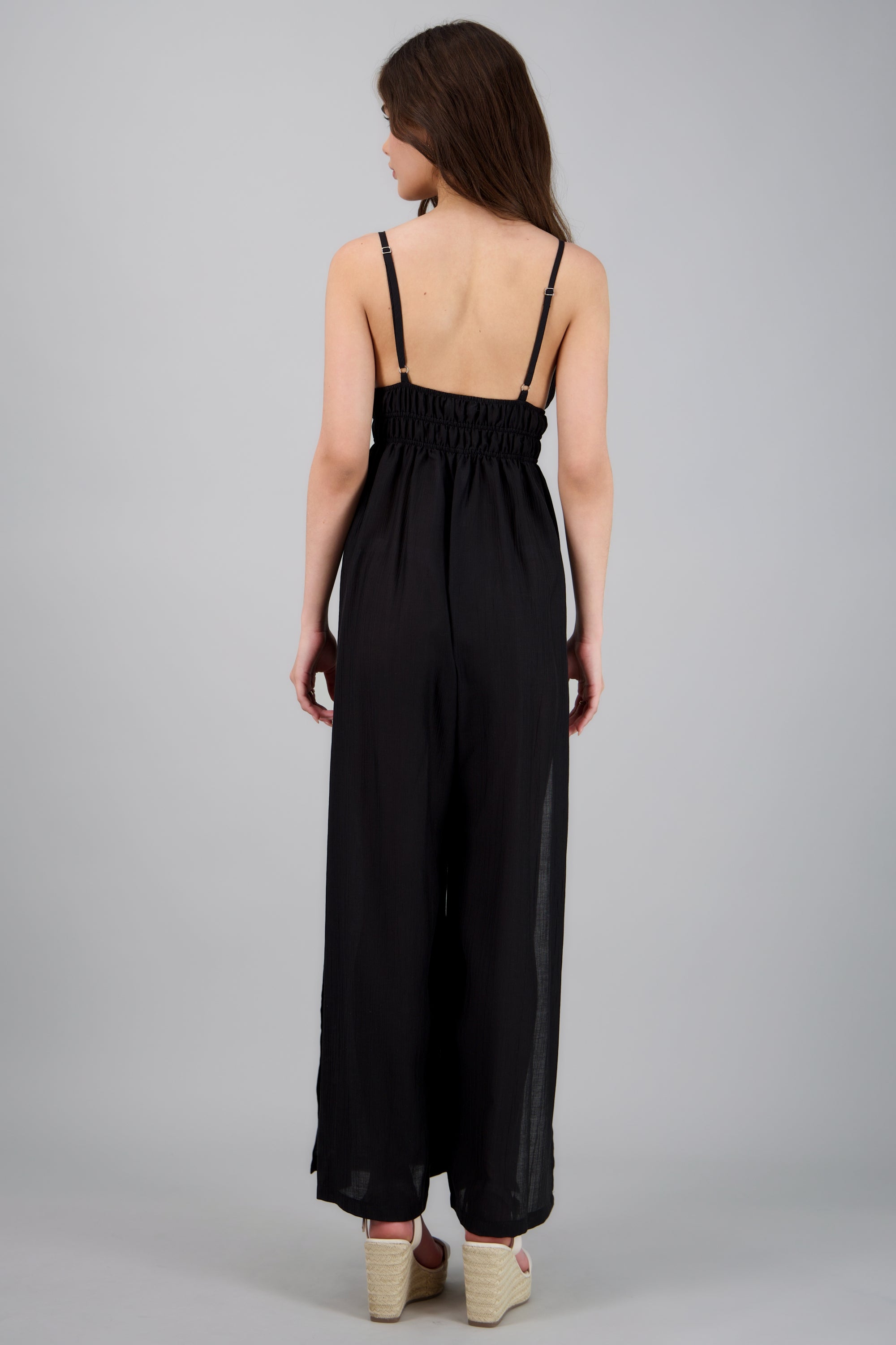 Jumpsuit tirantes pierna abierta NEGRO