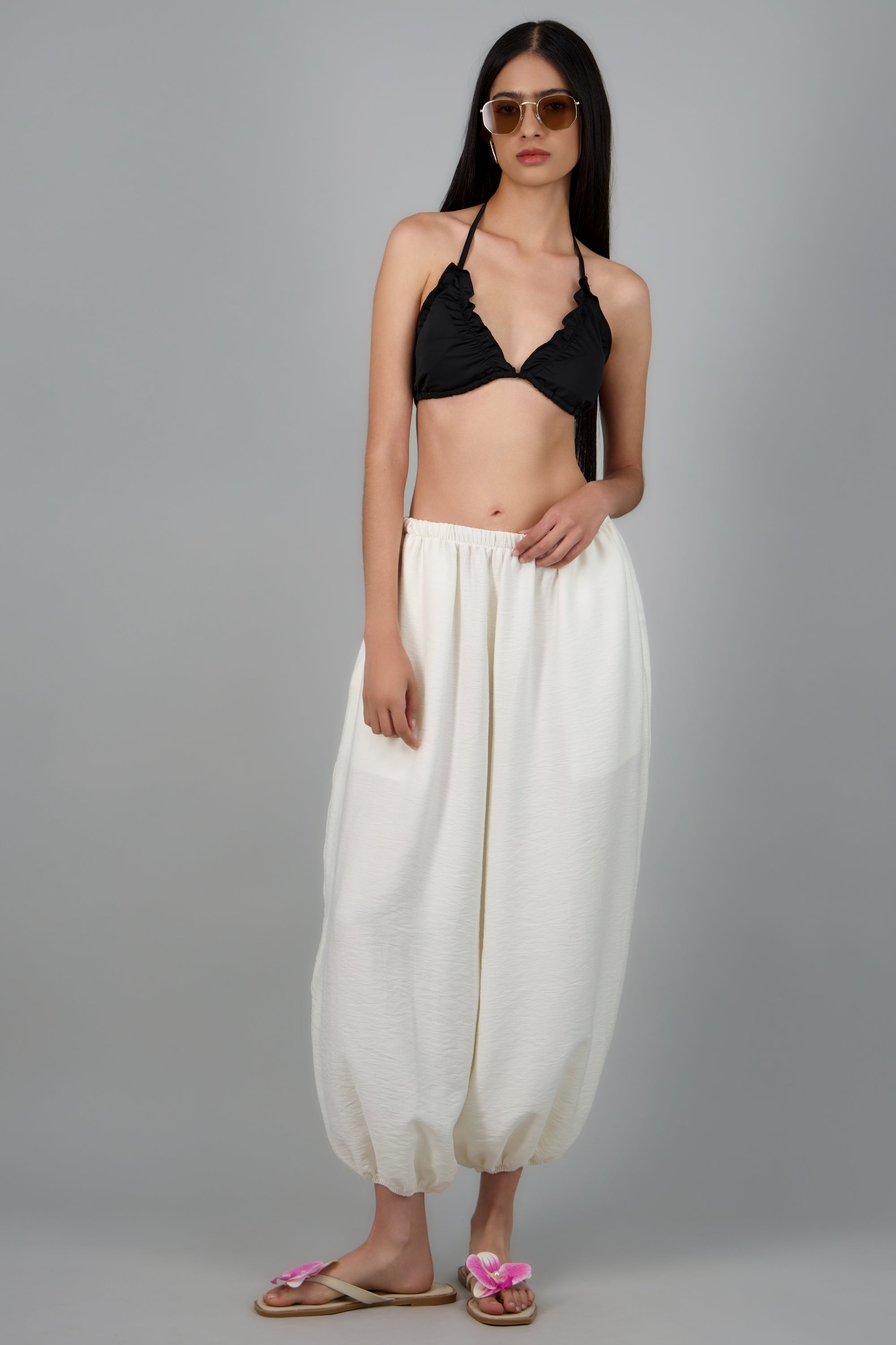 Pantalon resorte tobillo BLANCO