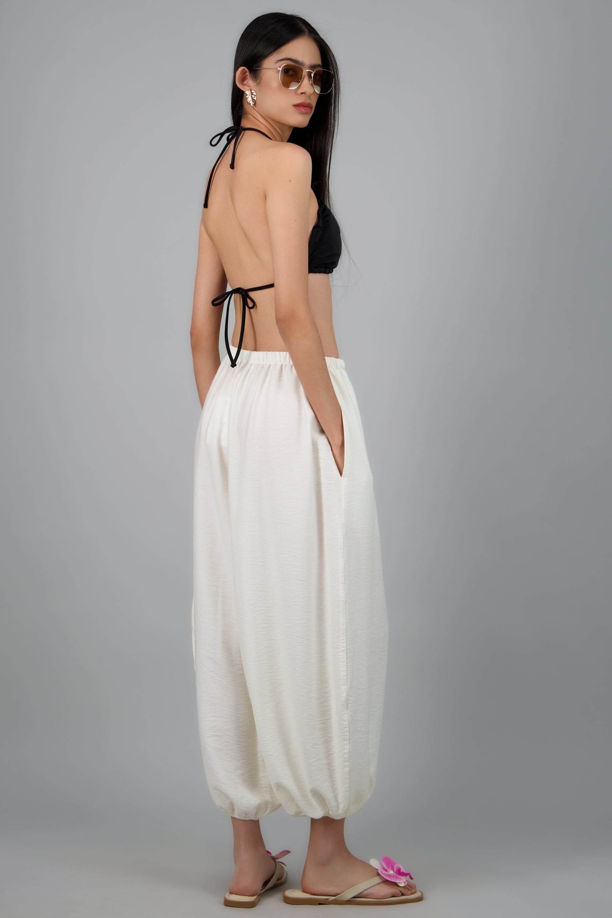 Pantalon resorte tobillo BLANCO