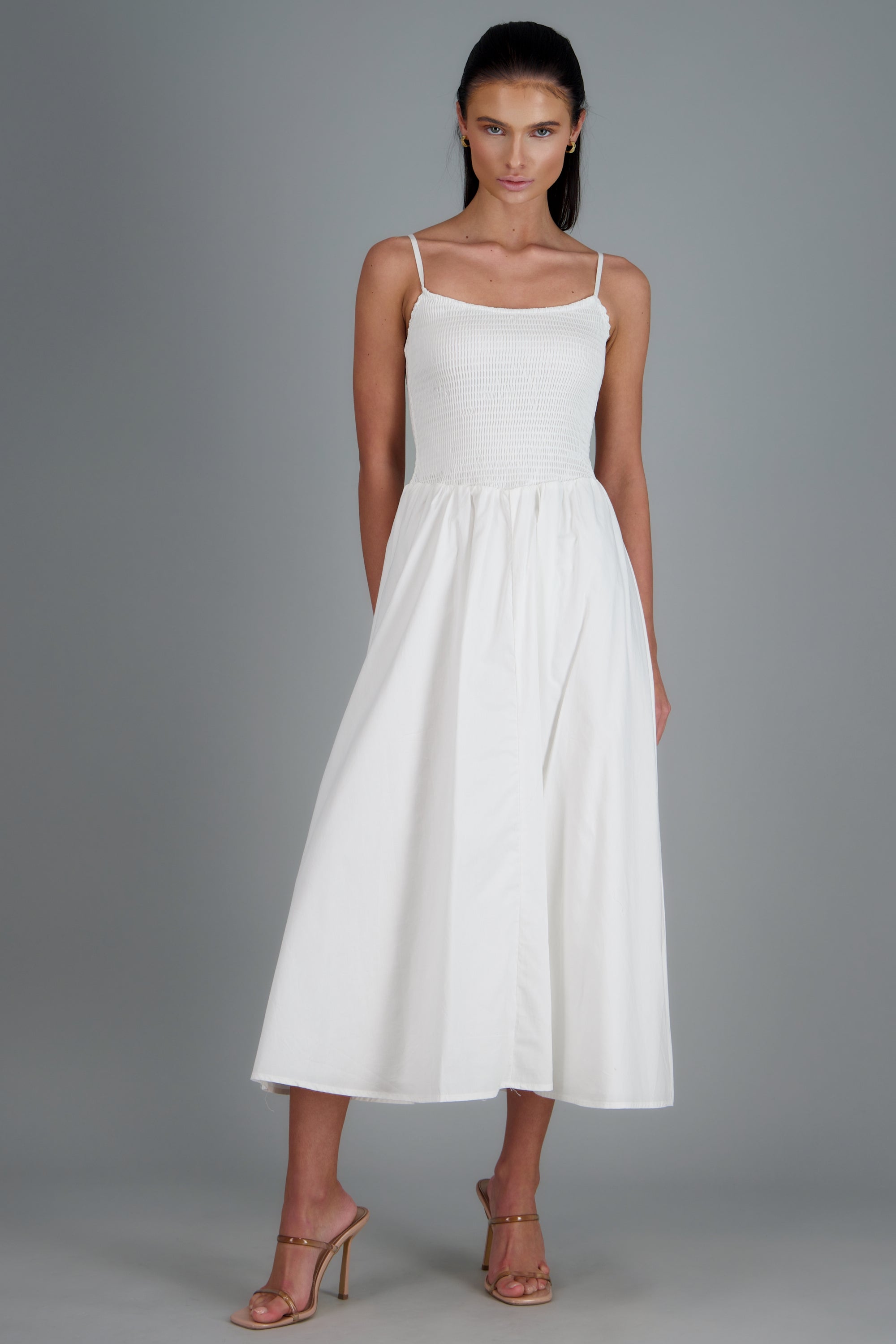 Vestido falda popelina BLANCO