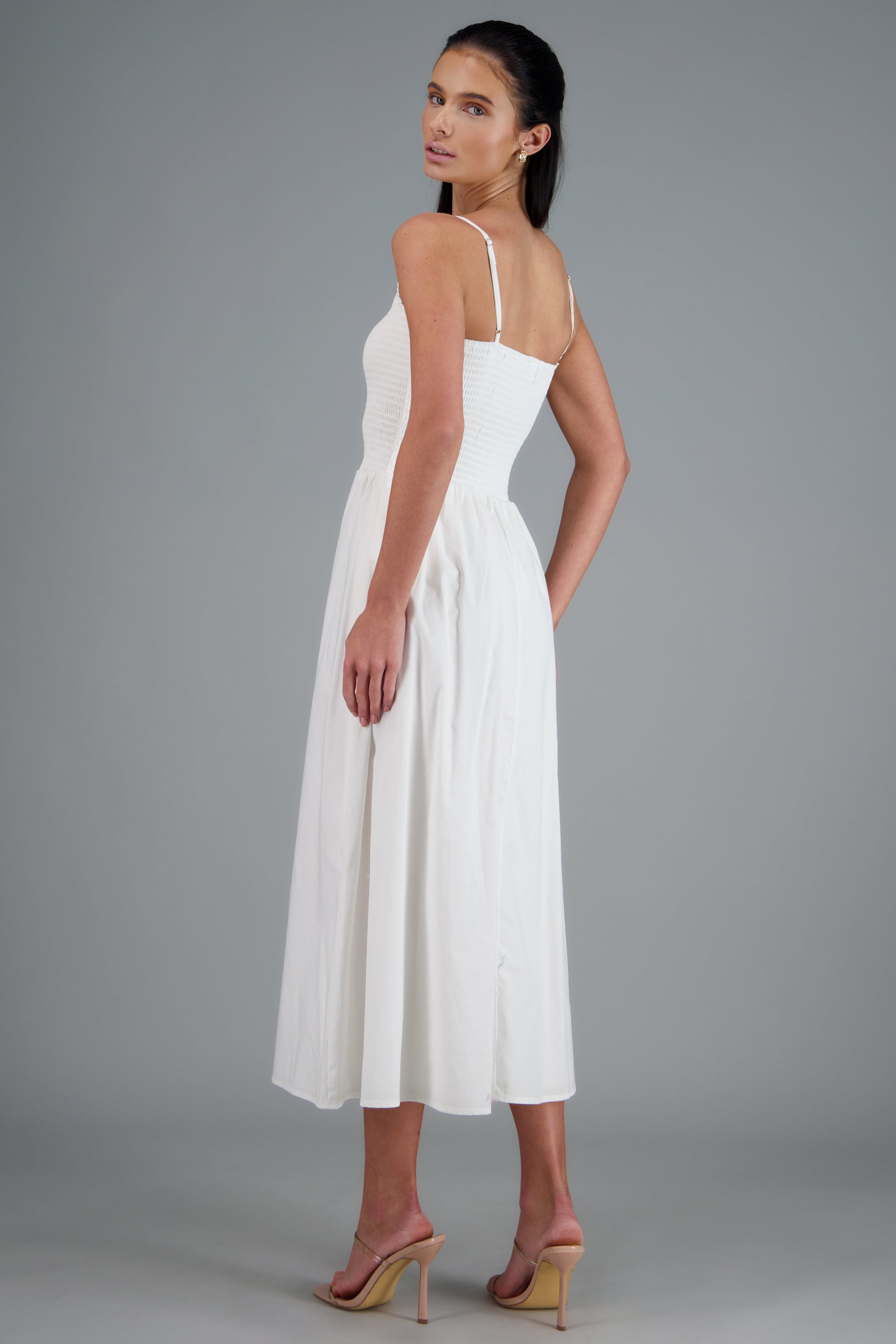 Vestido falda popelina BLANCO