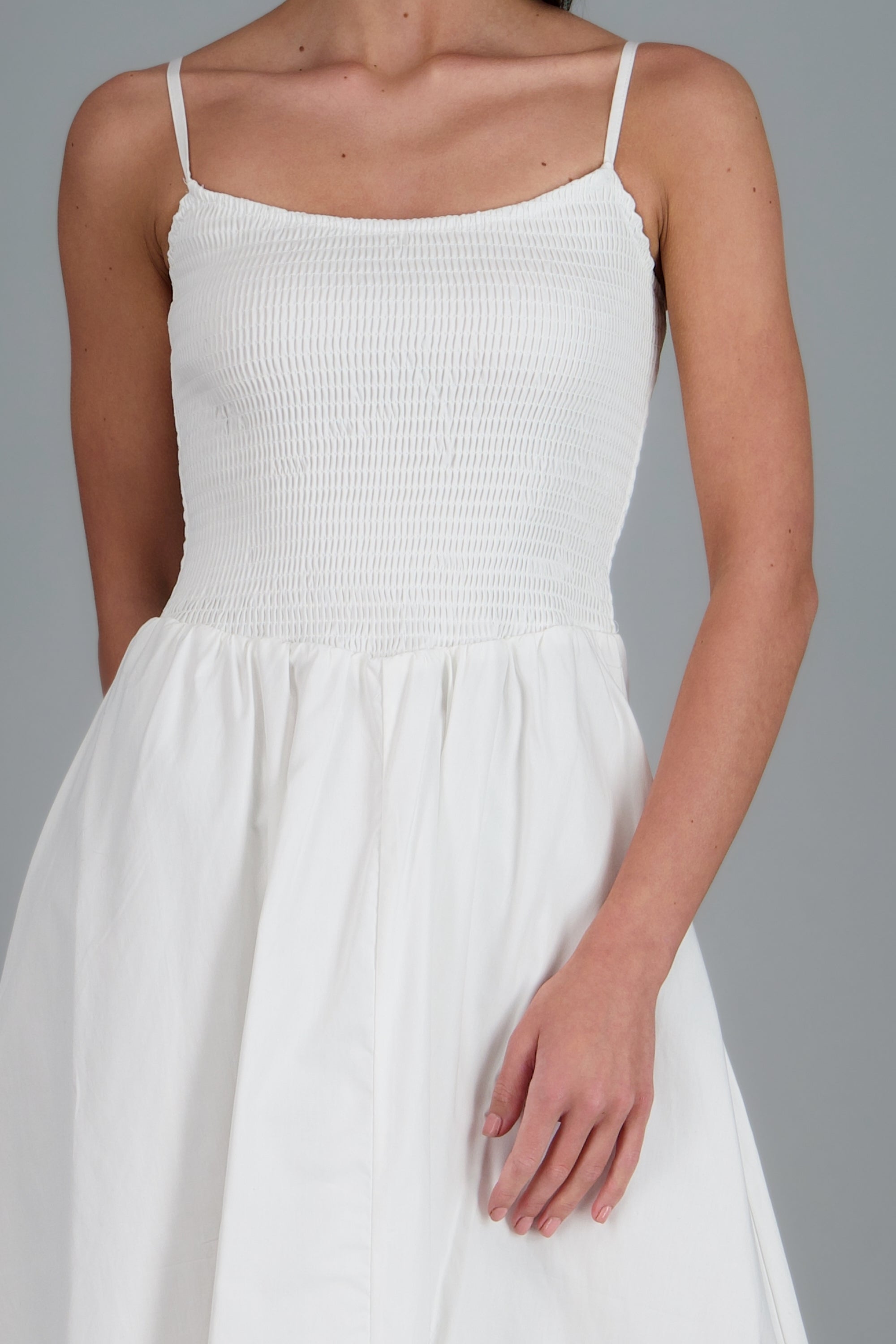 Vestido falda popelina BLANCO