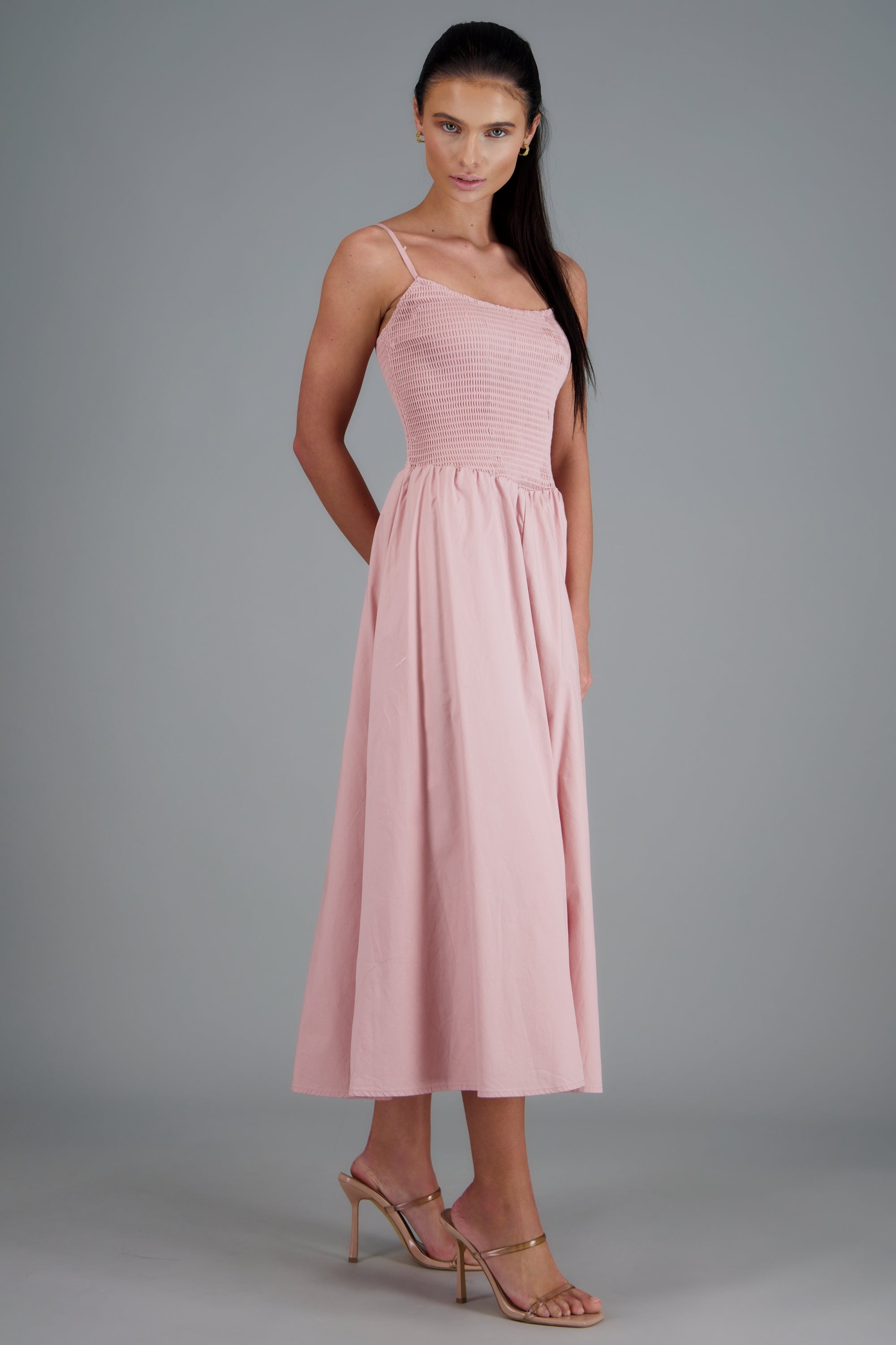 Vestido falda popelina ROSA