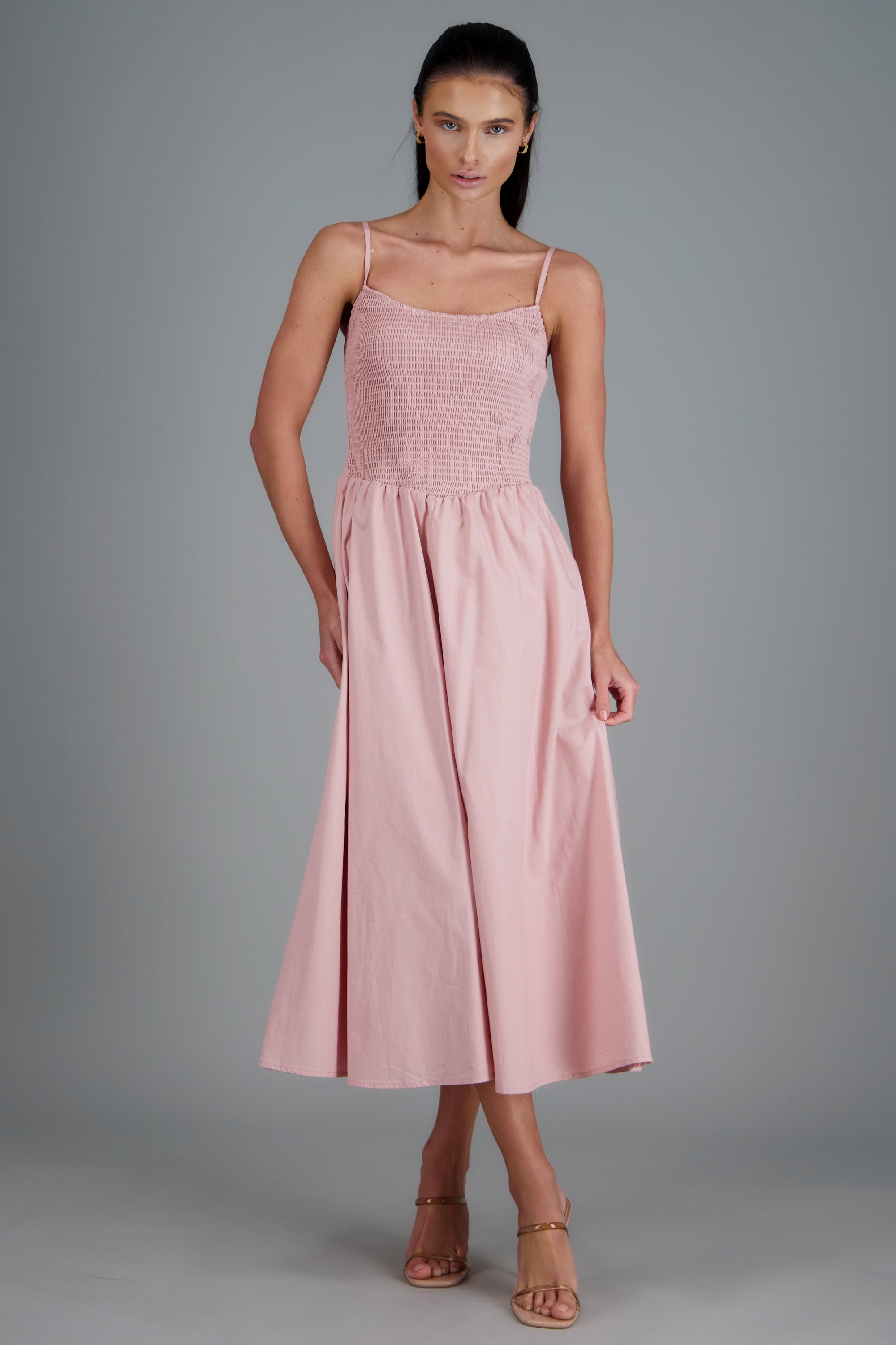 Vestido falda popelina ROSA