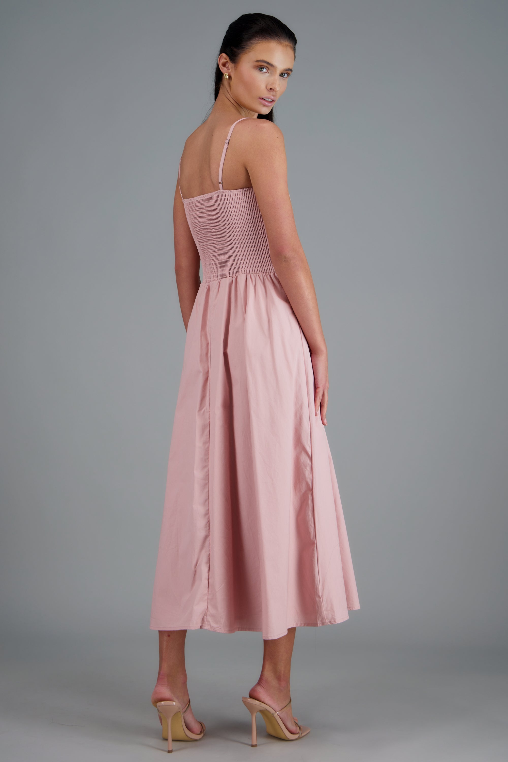 Vestido falda popelina ROSA