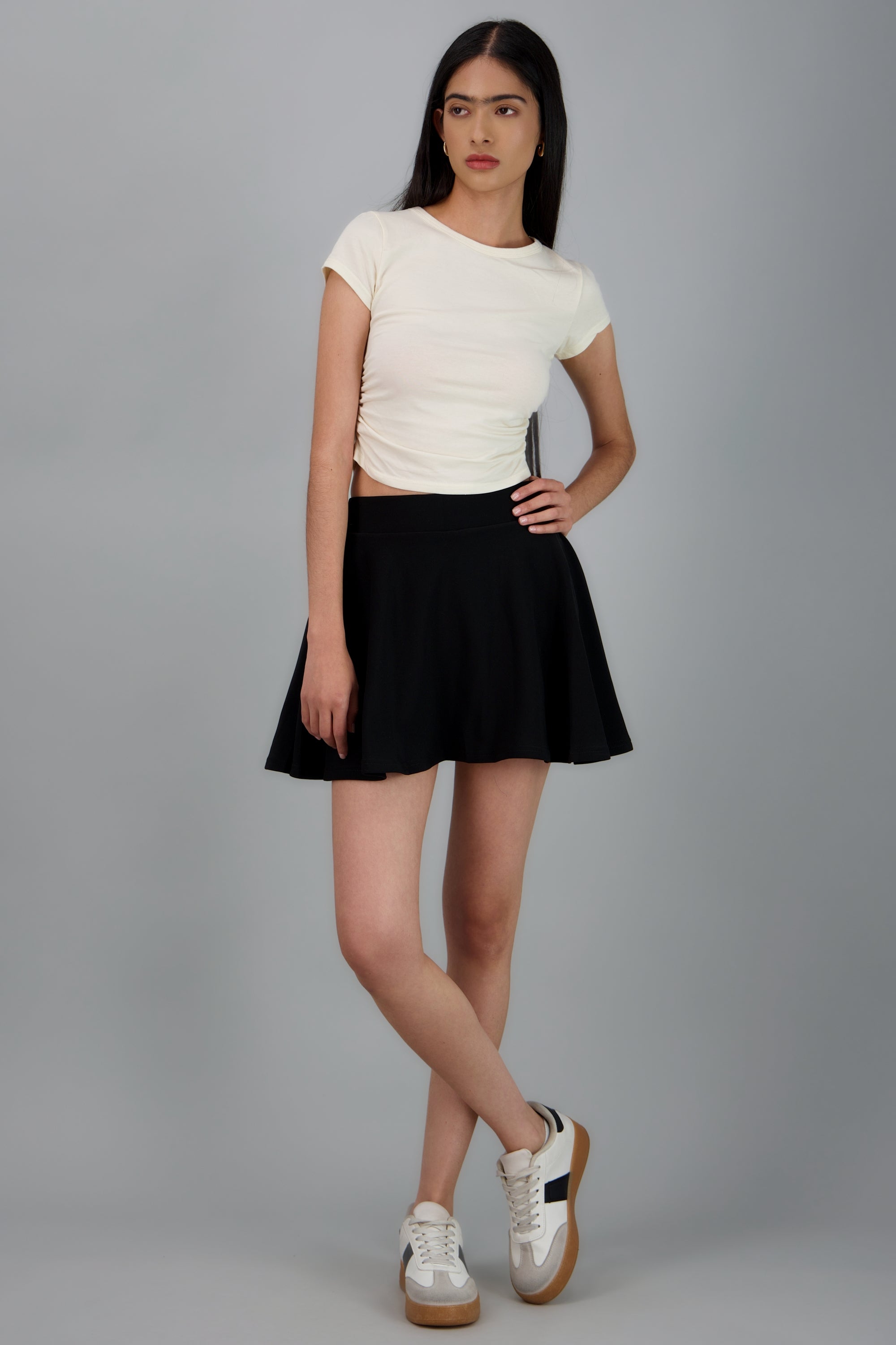 Falda mini skater lisa NEGRO