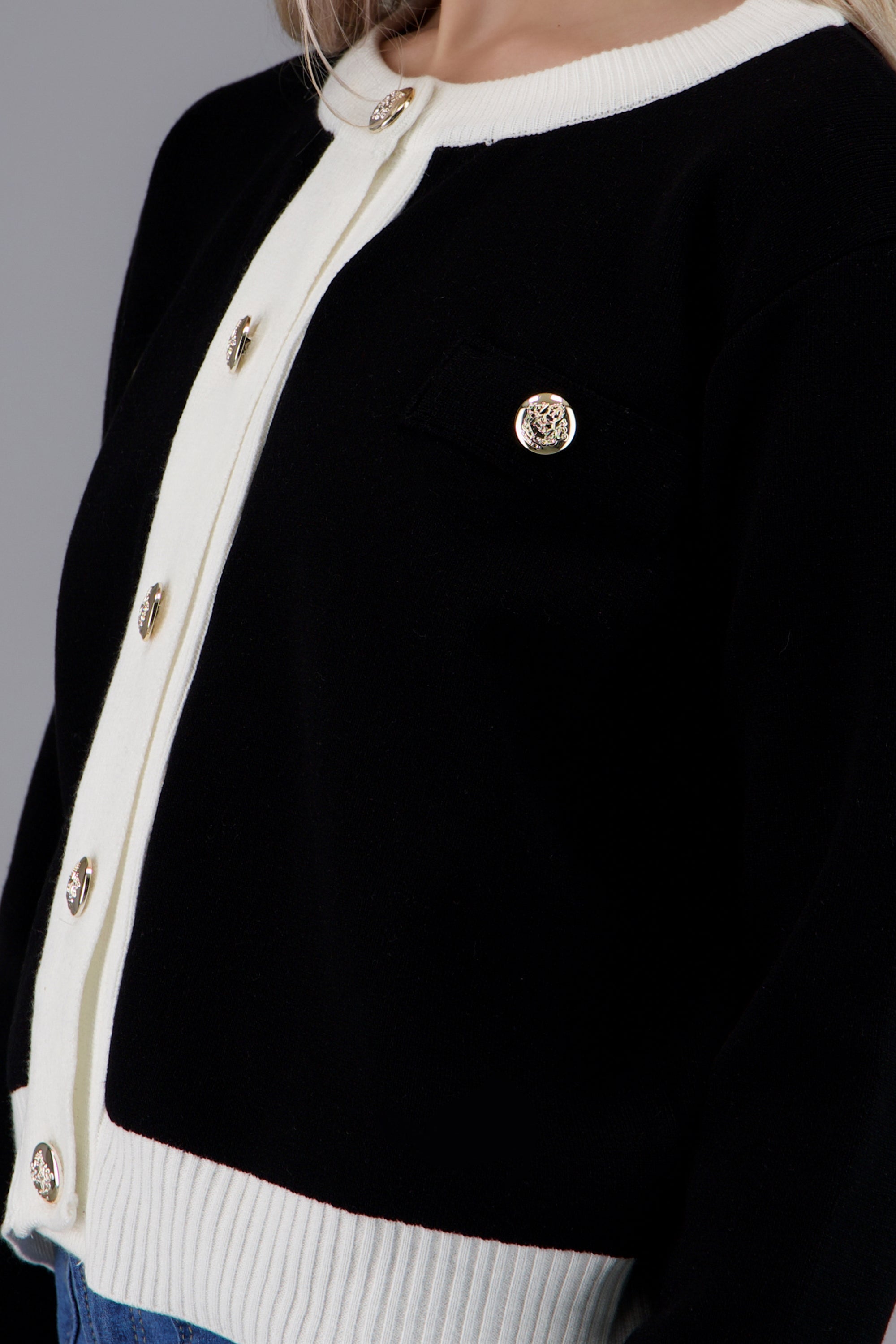 suéter punto border combinados NEGRO COMBO