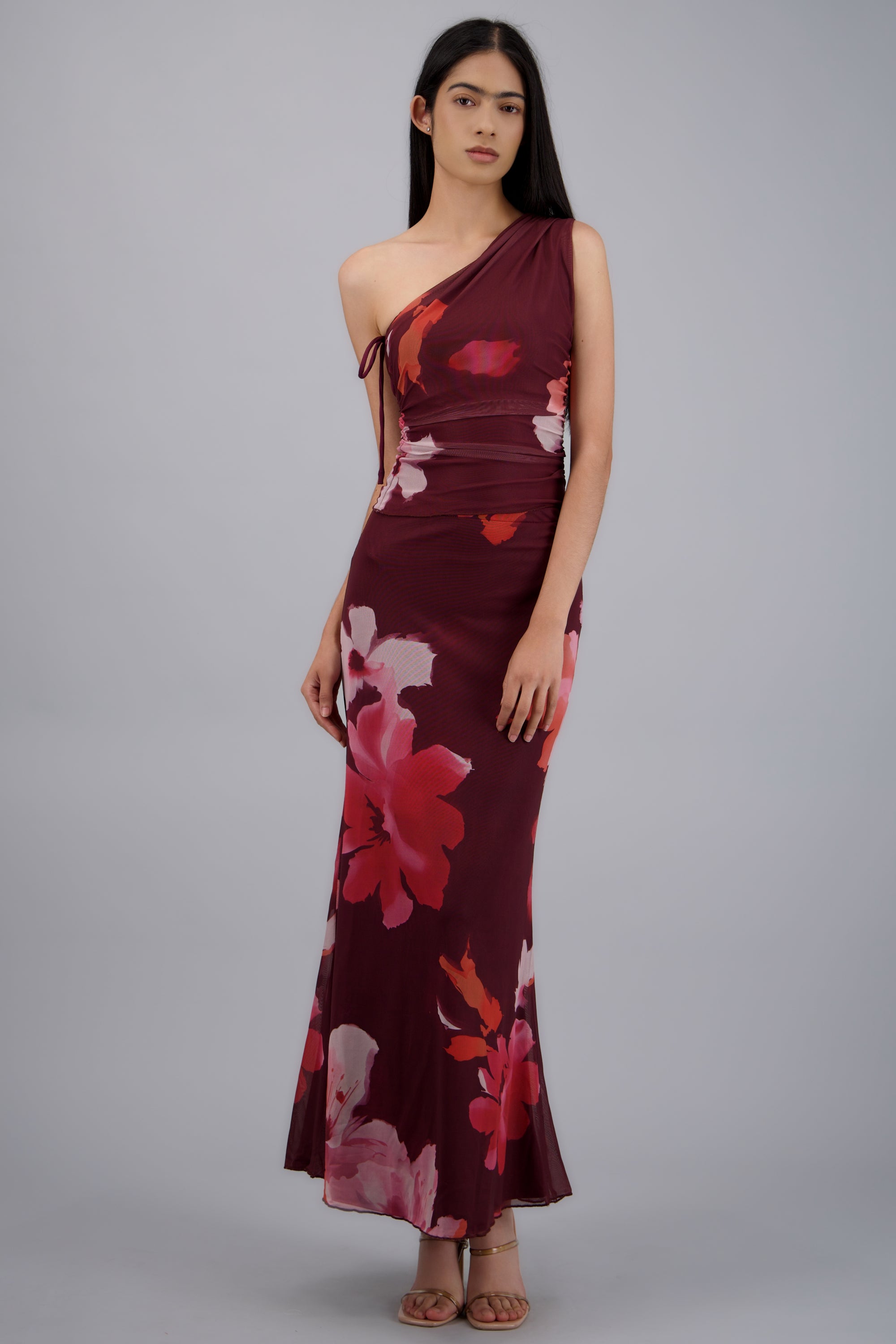 Falda midi estampado flores VINO COMBO