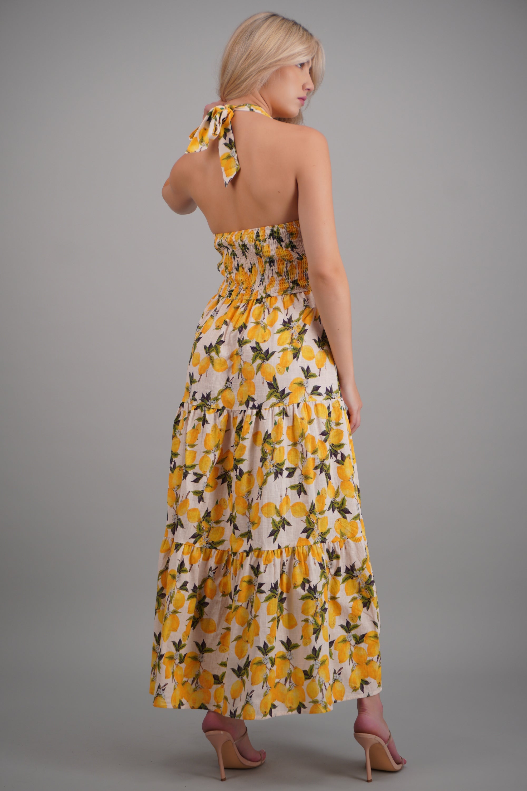 Maxi vestido estampado AMARILLO COMBO