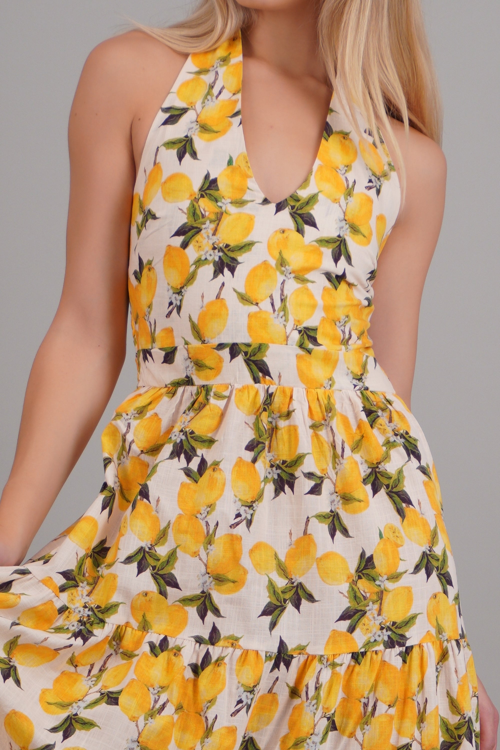 Maxi vestido estampado AMARILLO COMBO