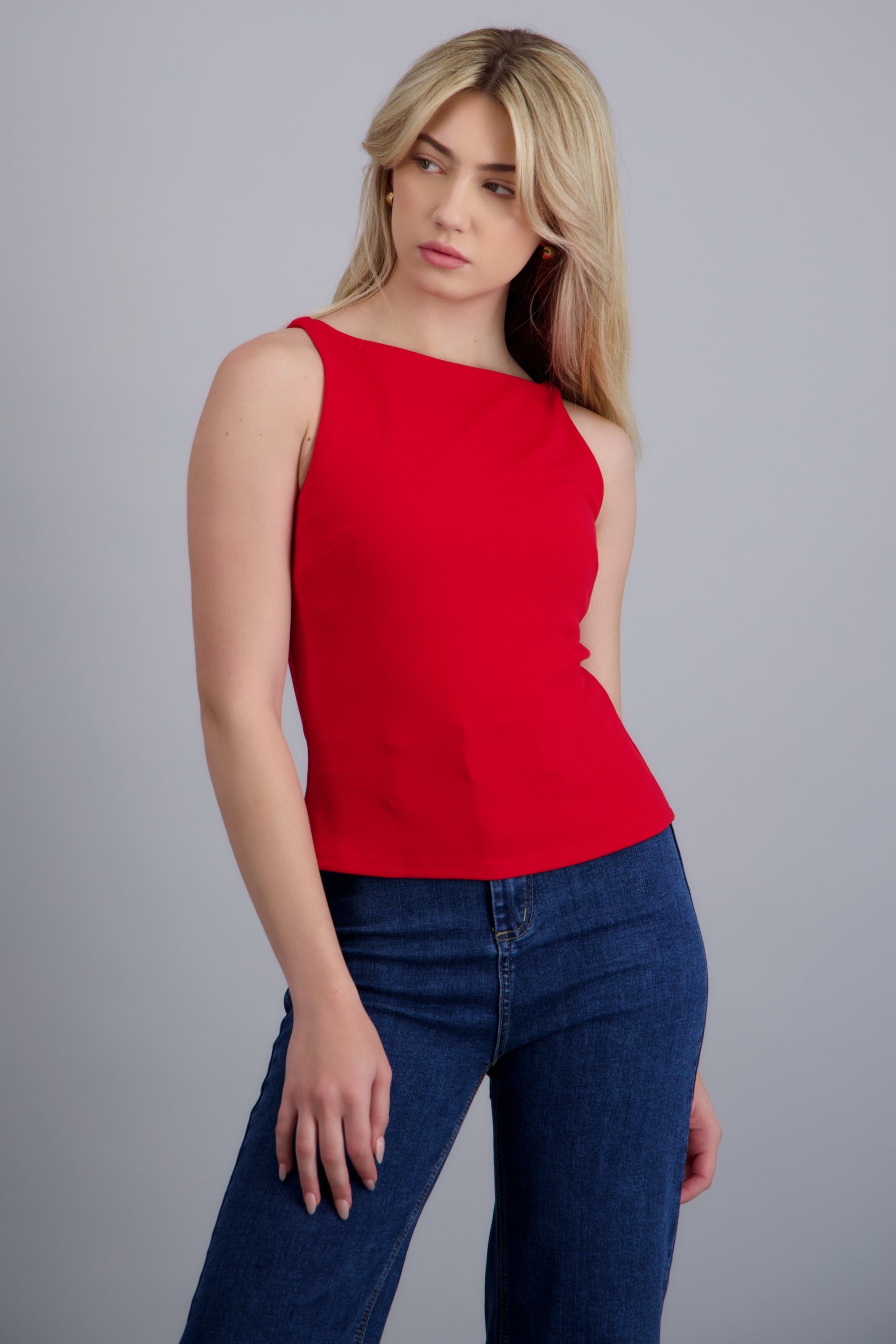 Top halter liso ROJO