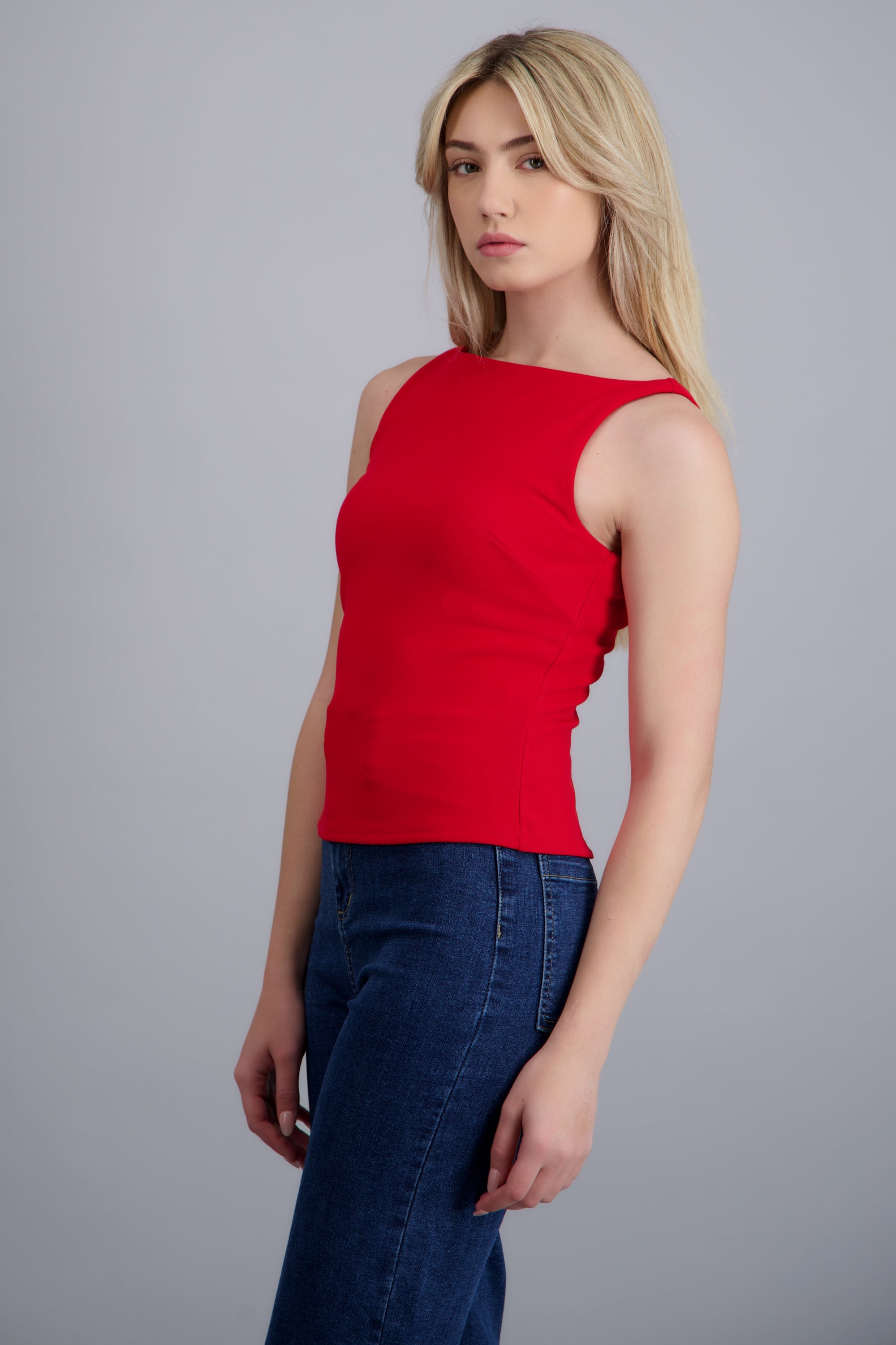 Top halter liso ROJO