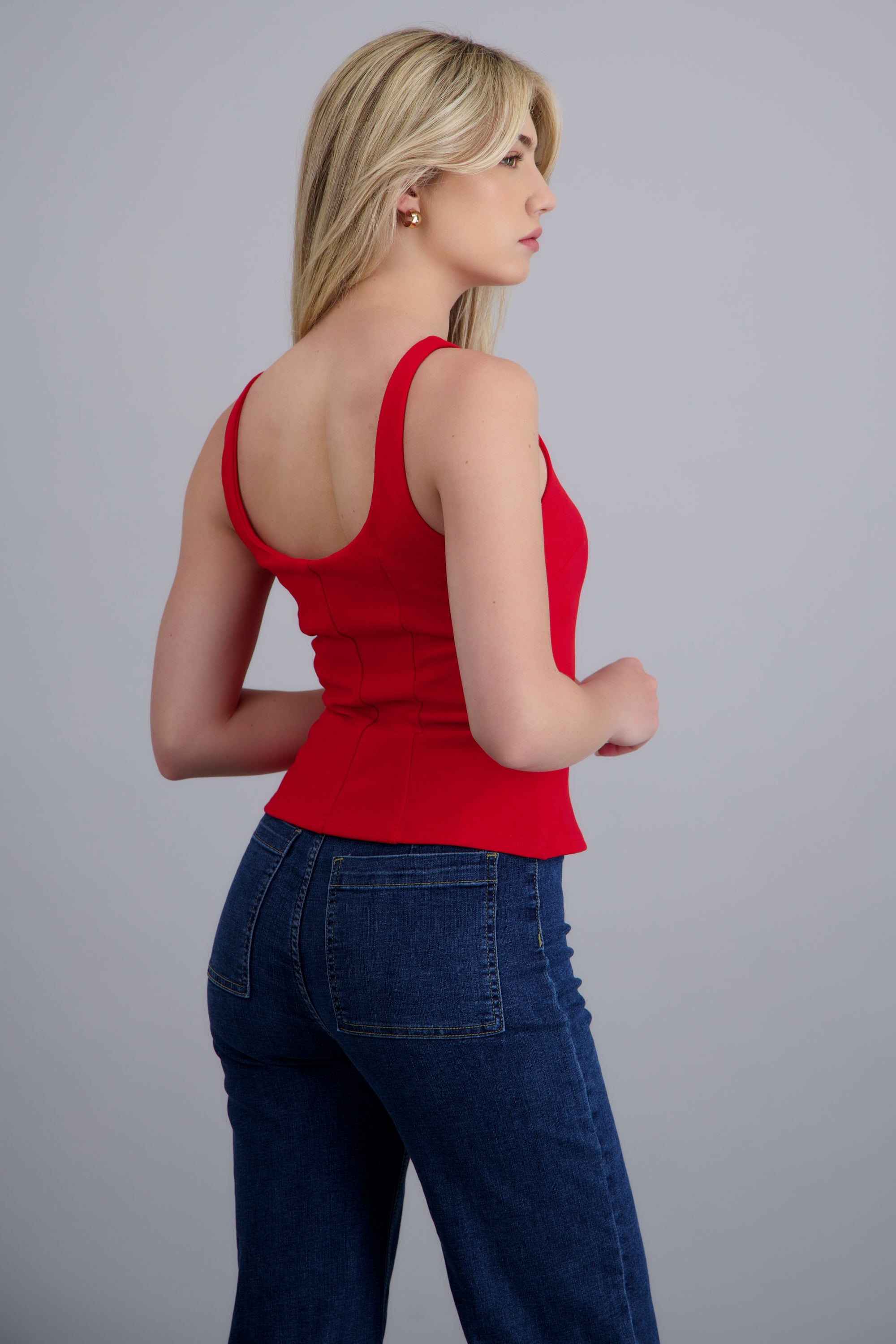 Top halter liso ROJO