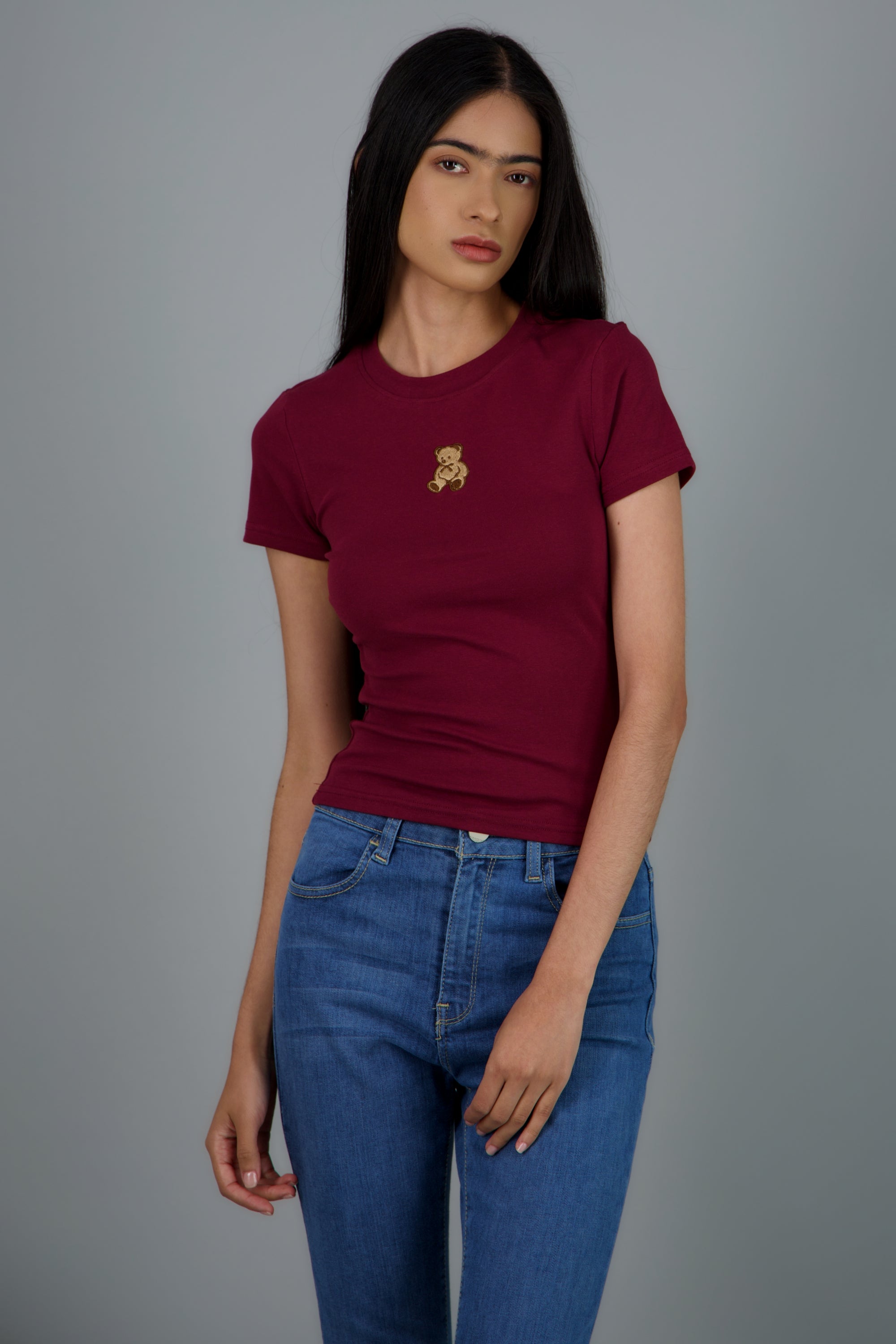 Top osito con manga corta VINO COMBO