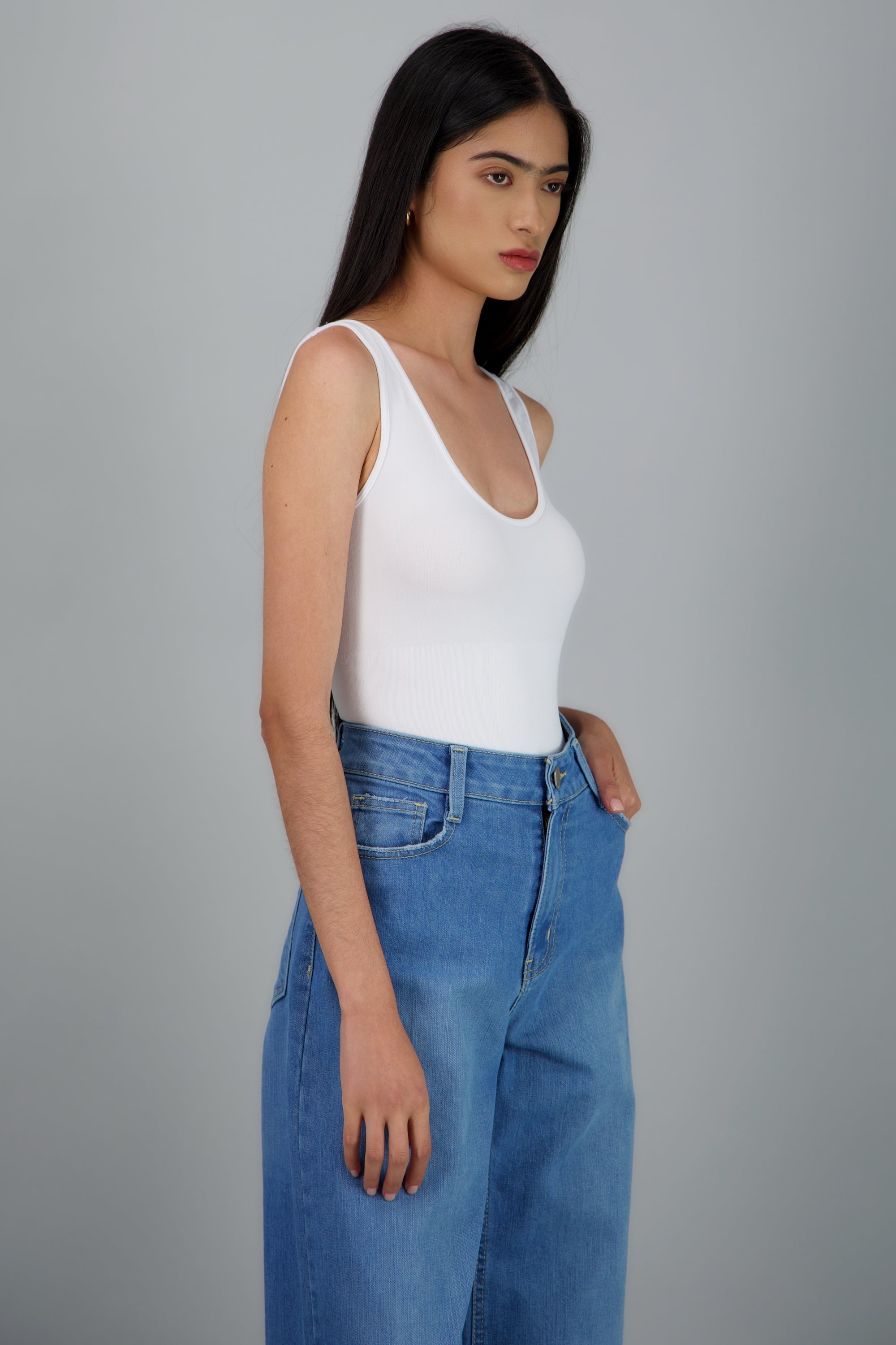 Bodysuit con compresion de abdomen BLANCO